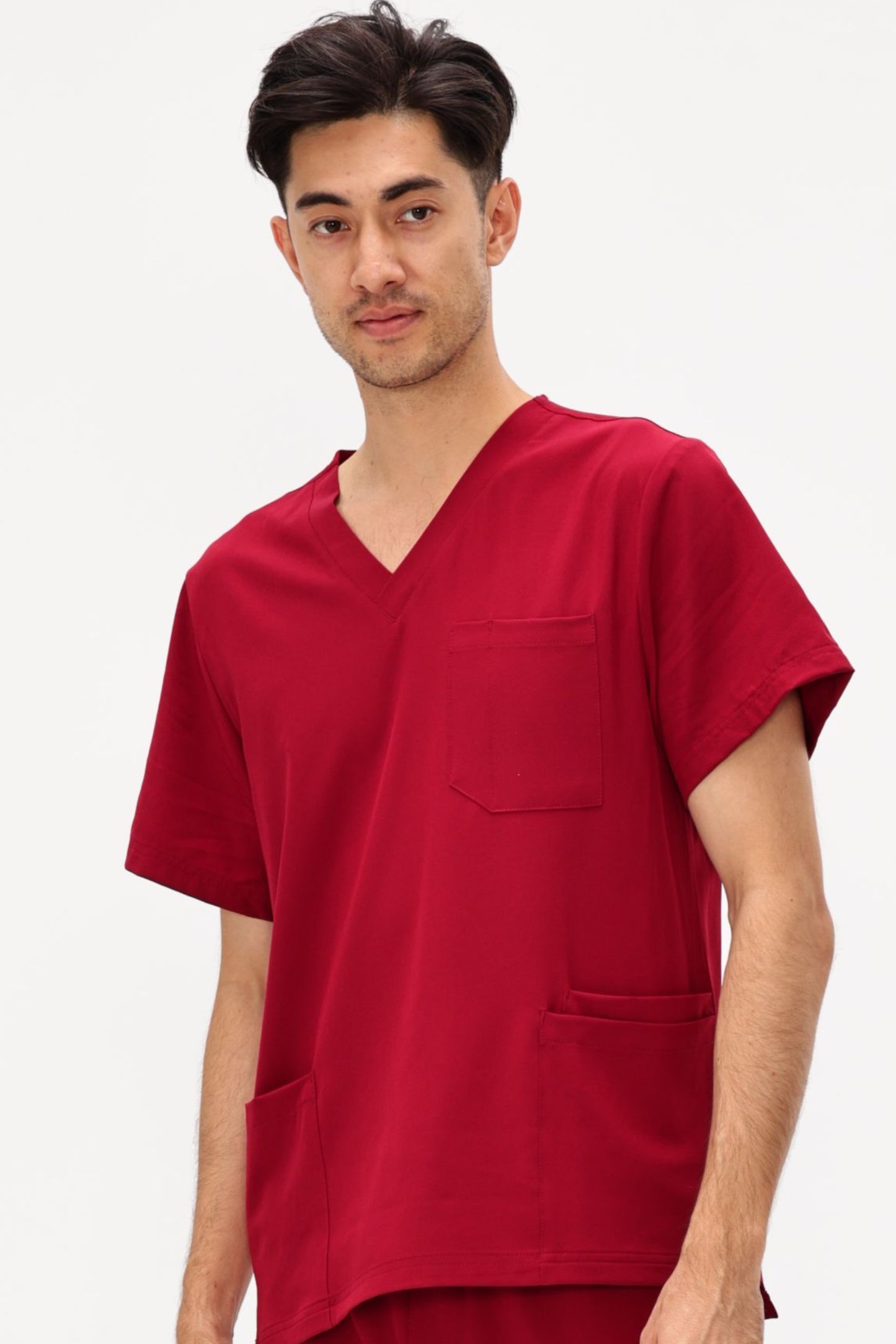 COZYFIT V-Neck Scrubs Tops with 3 Pockets for Men