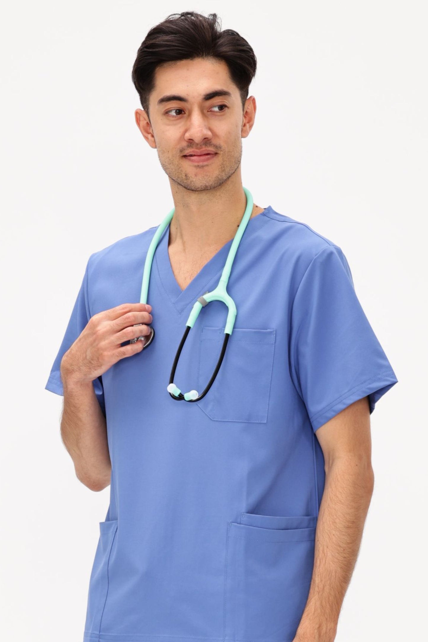 COZYFIT V-Neck Scrubs Tops with 3 Pockets for Men