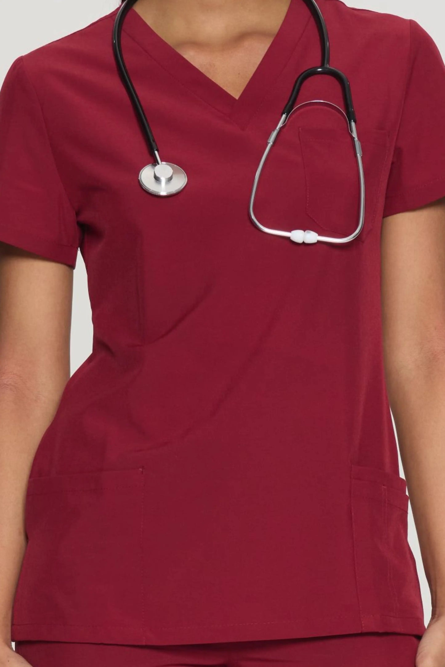 COZYFIT V-Neck Scrub Top&Jogger Pant with 8 Pockets for Women
