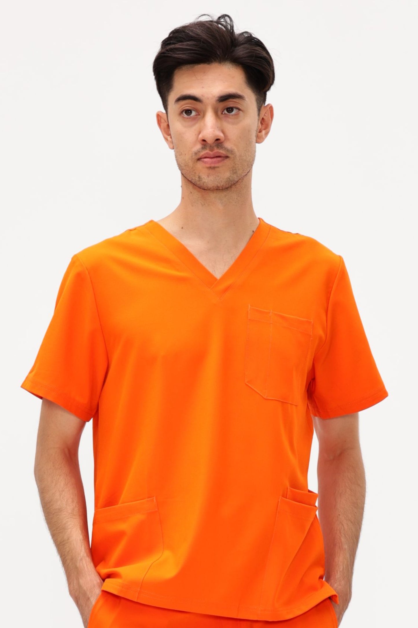 COZYFIT V-Neck Scrubs Tops with 3 Pockets for Men