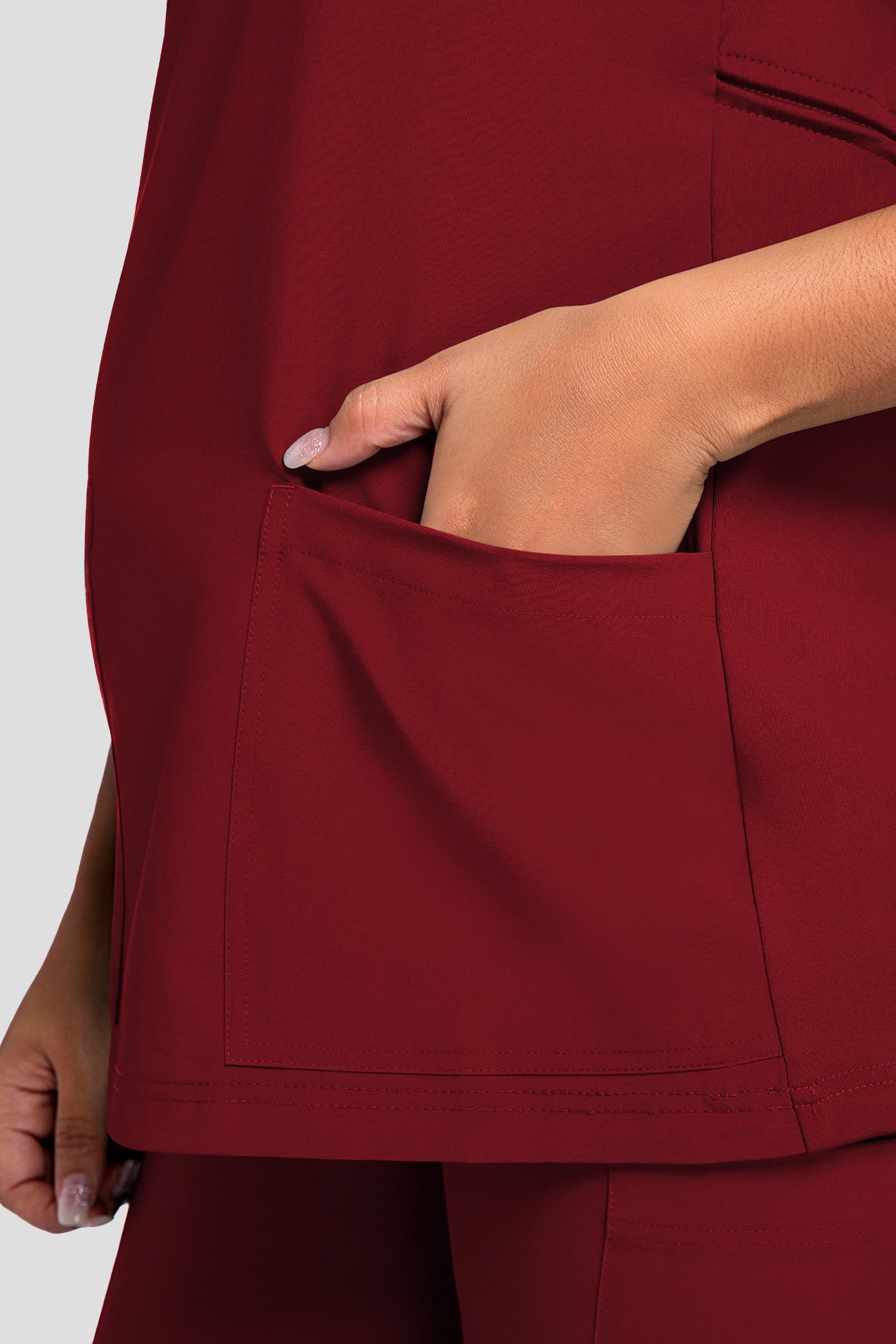 Maternity Scrub Top - V-Neck Shirt, Workwear Pregnancy Scrubs with 2 Pockets