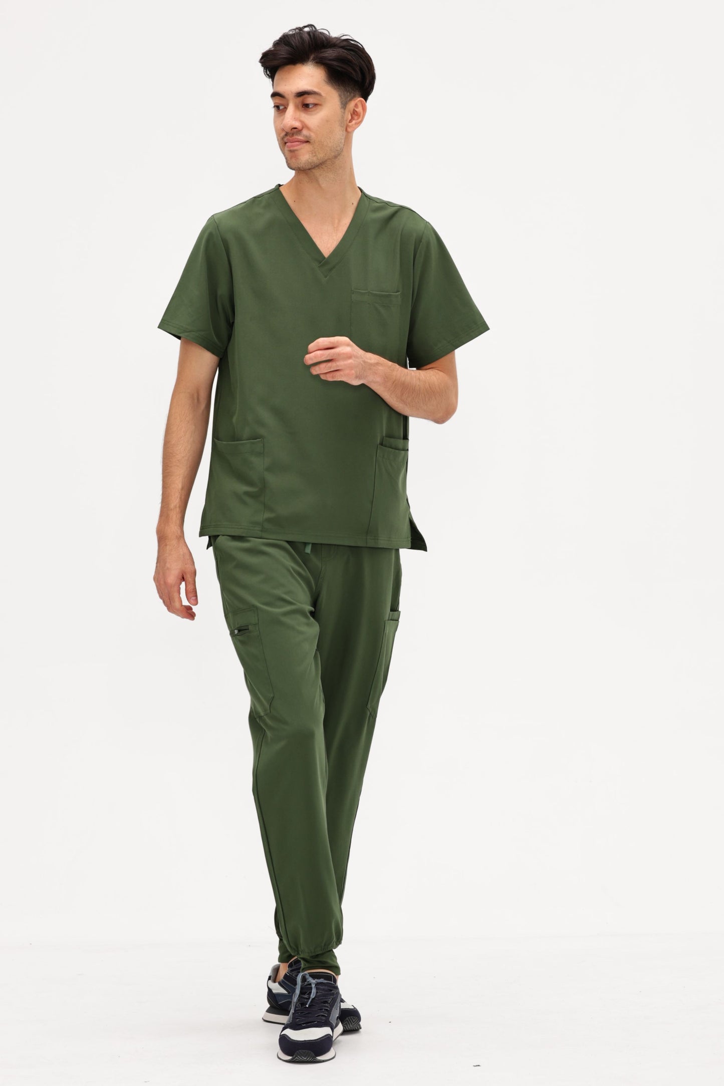 COZYFIT V-Neck Scrubs Tops with 3 Pockets for Men