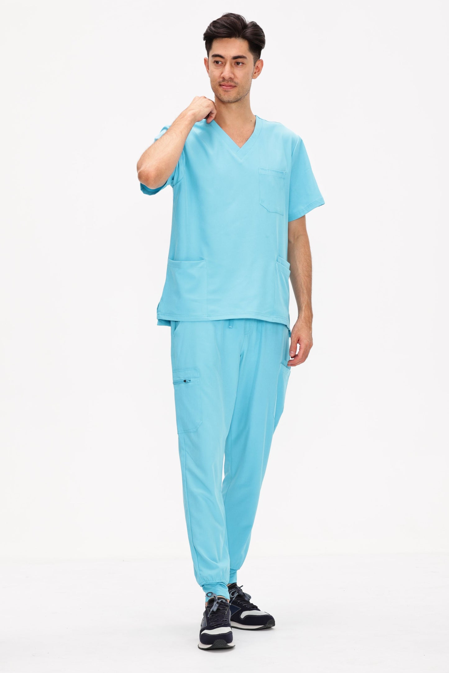 COZYFIT V-Neck Scrubs Tops with 3 Pockets for Men