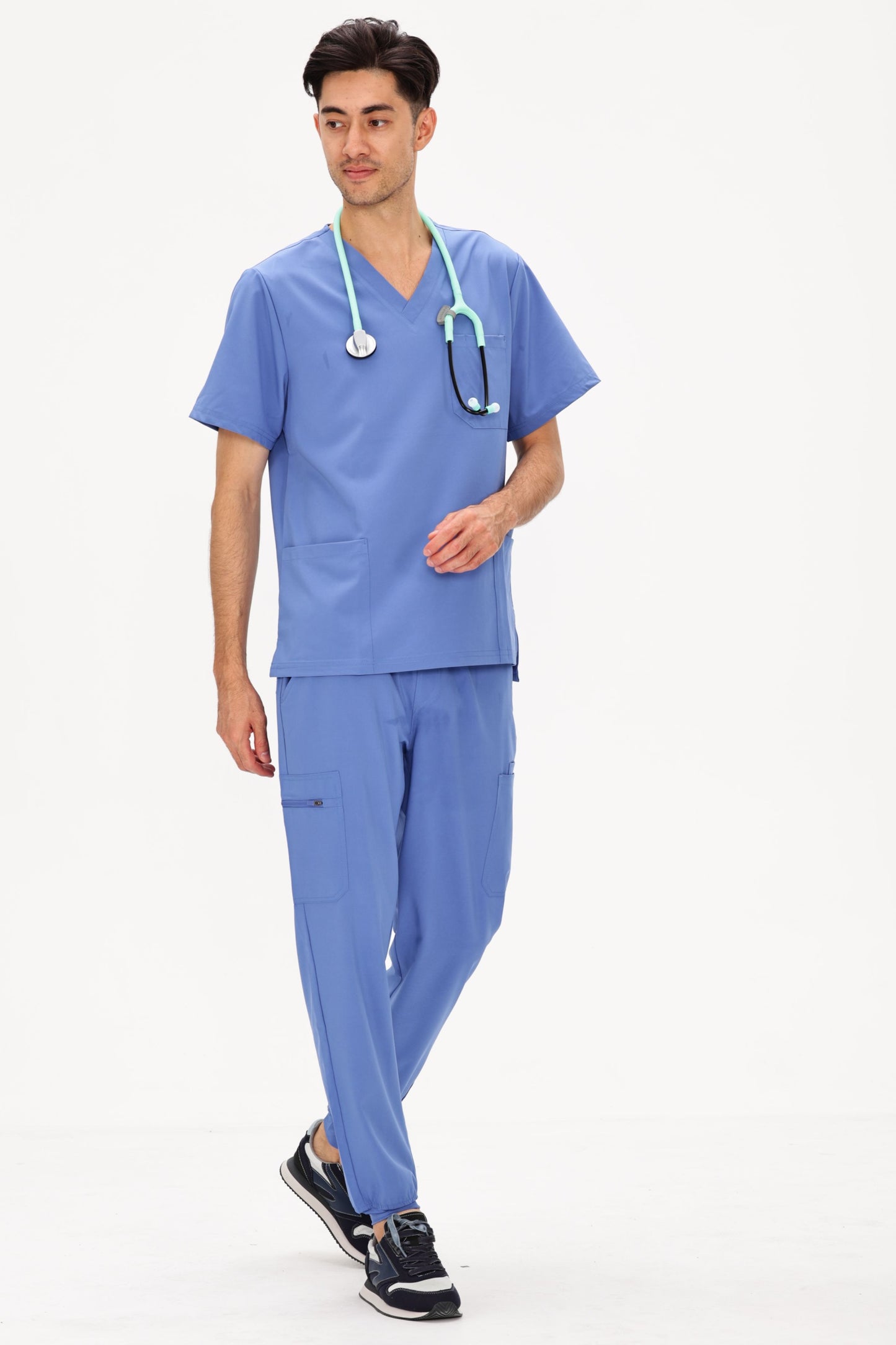 COZYFIT V-Neck Scrubs Tops with 3 Pockets for Men