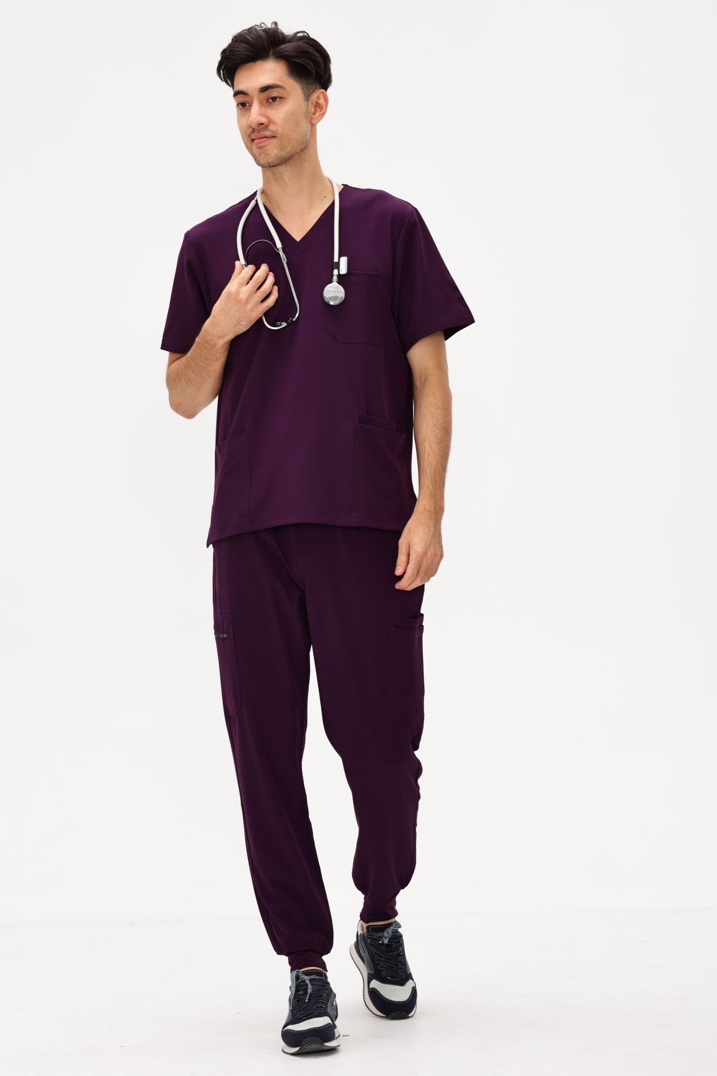 COZYFIT V-Neck Scrubs Tops with 3 Pockets for Men