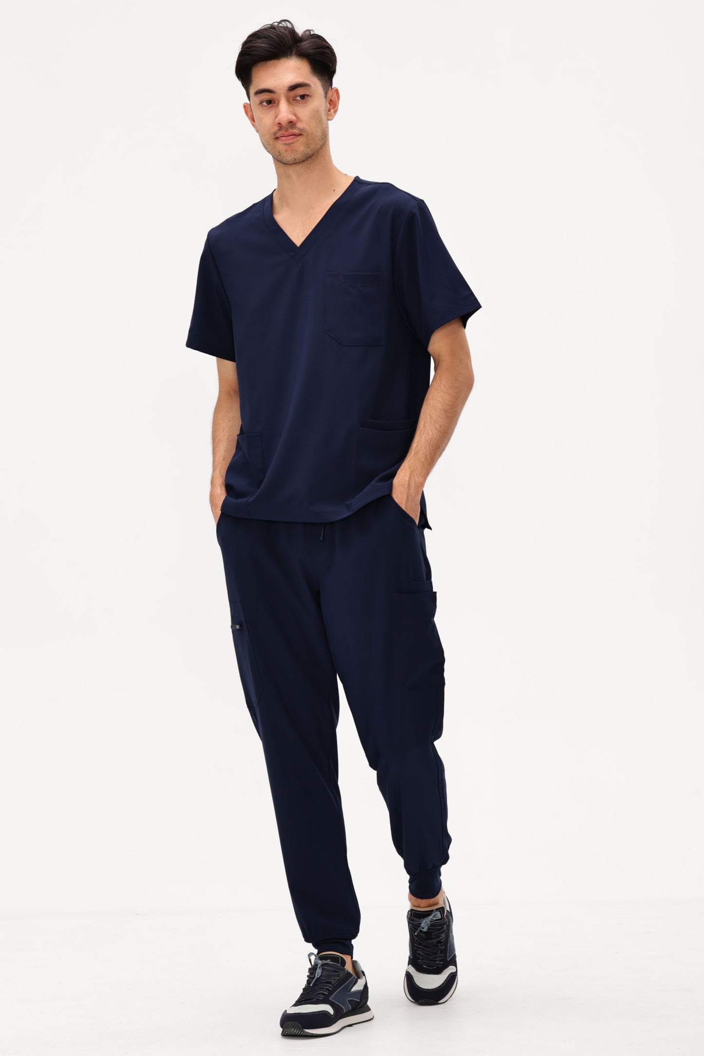 COZYFIT V-Neck Scrubs Tops with 3 Pockets for Men