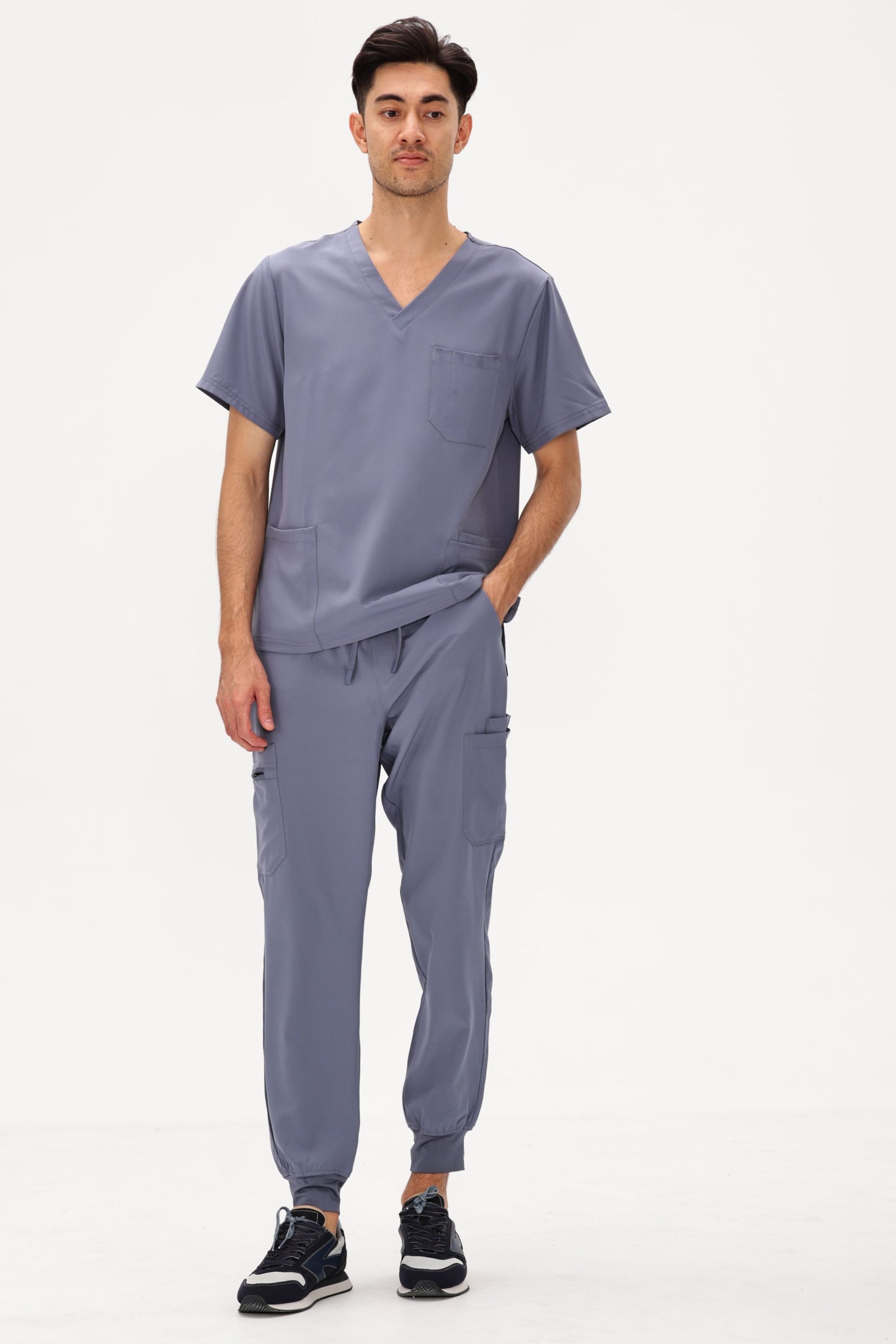 COZYFIT V-Neck Scrubs Tops with 3 Pockets for Men
