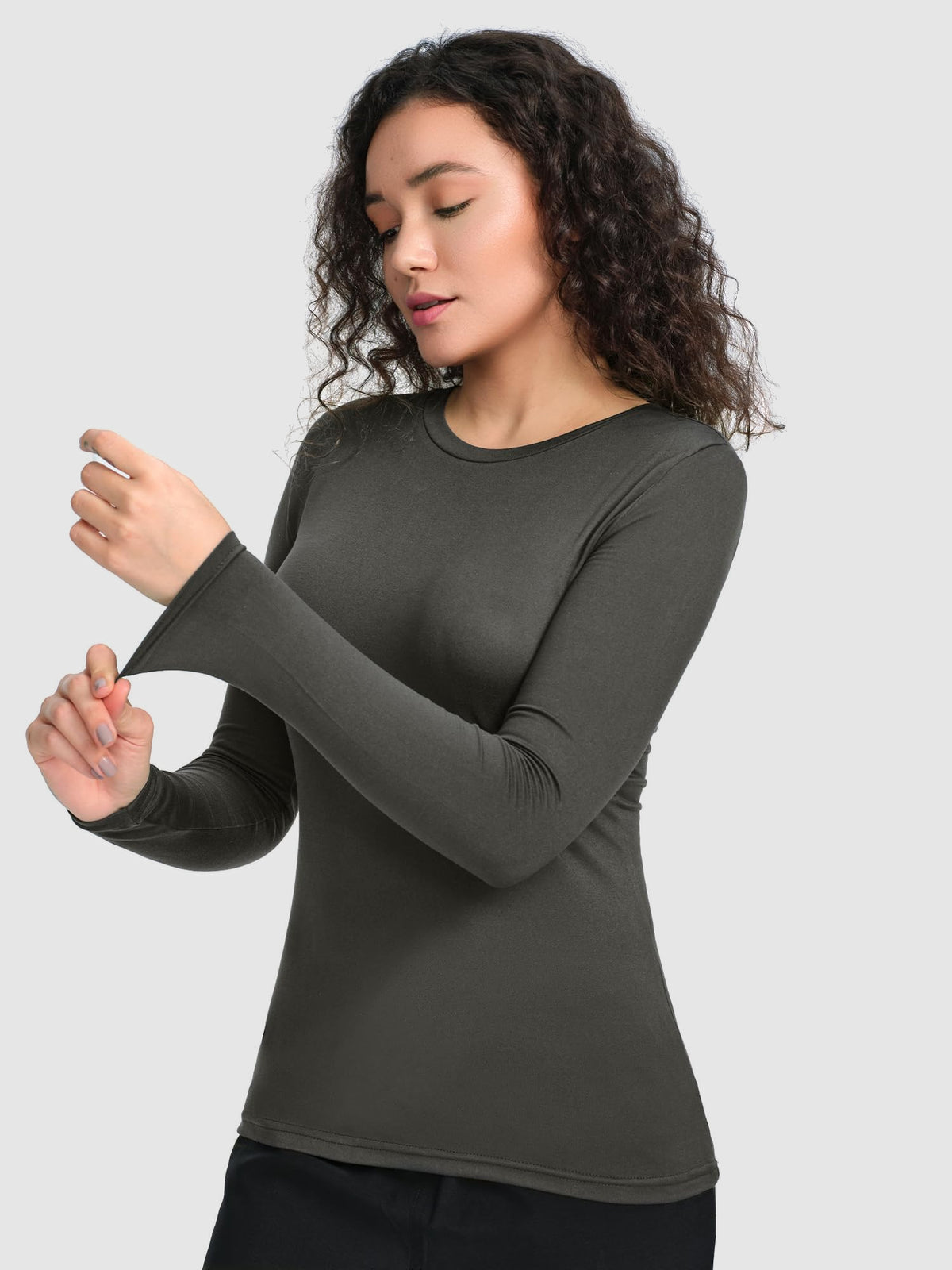 CSDD03 Women's 2-Pack Long-Sleeve Underscrub Top — White/Grey — 7