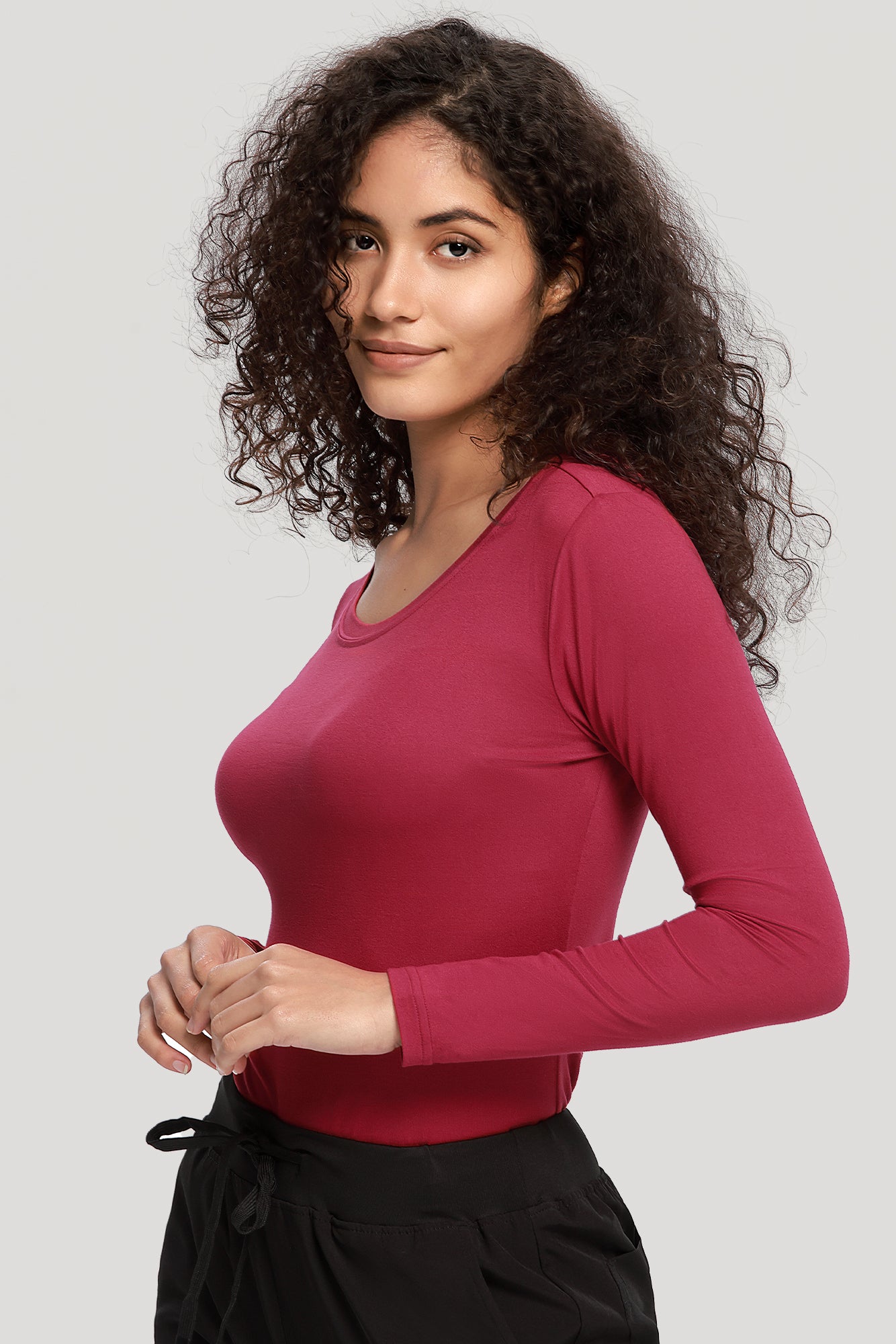 COZYFIT Long Sleeve Crew Neck Scrubs Undershirts for Nurse