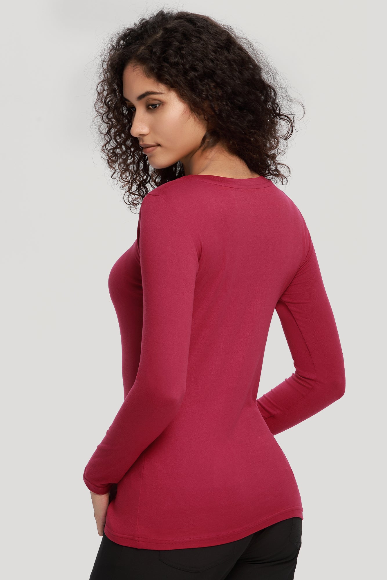 COZYFIT Long Sleeve Crew Neck Scrubs Undershirts for Nurse