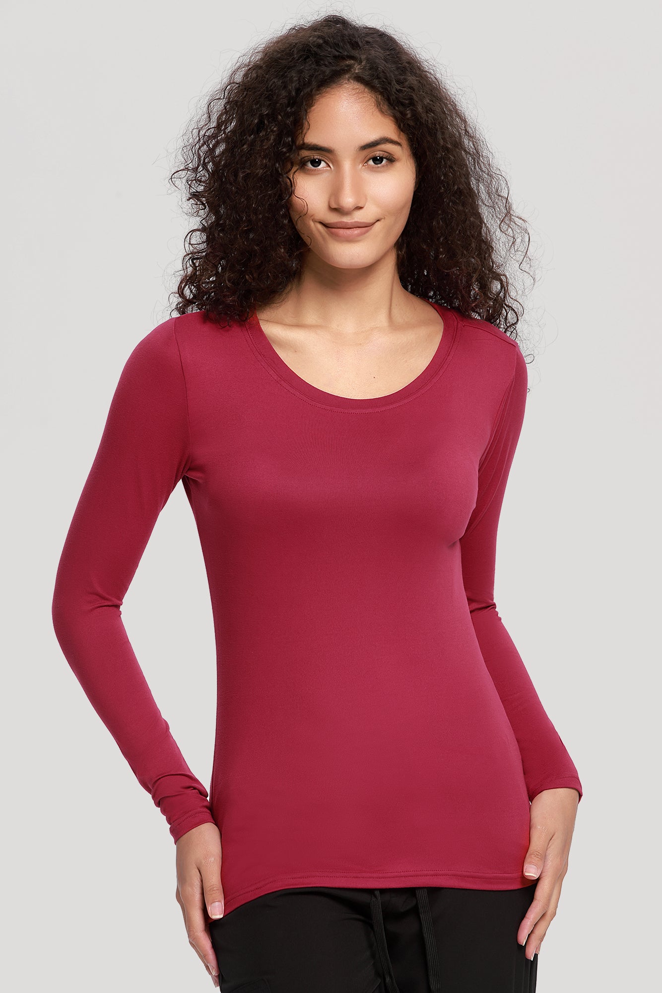 COZYFIT Long Sleeve Crew Neck Scrubs Undershirts for Nurse