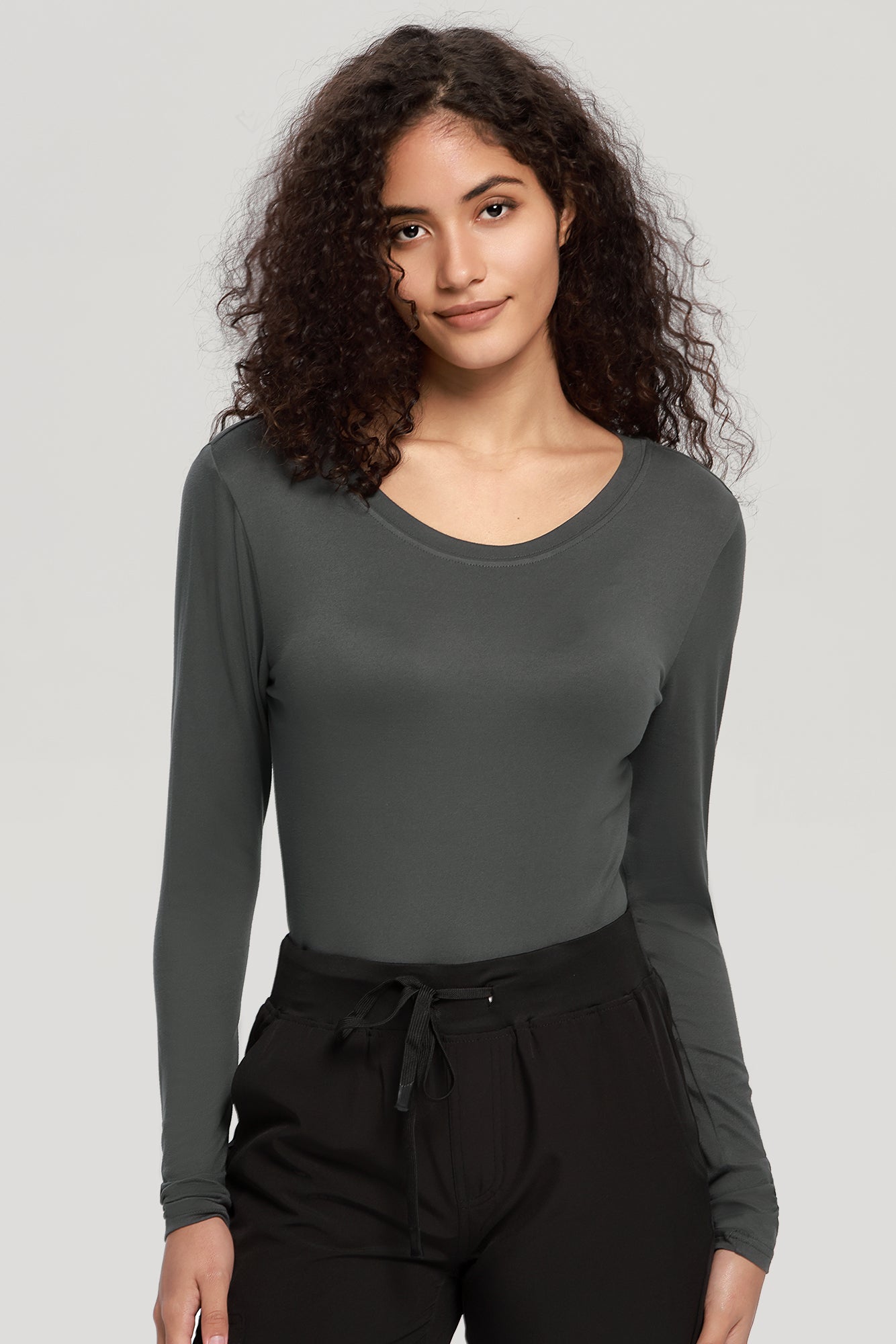 COZYFIT Long Sleeve Crew Neck Scrubs Undershirts for Nurse