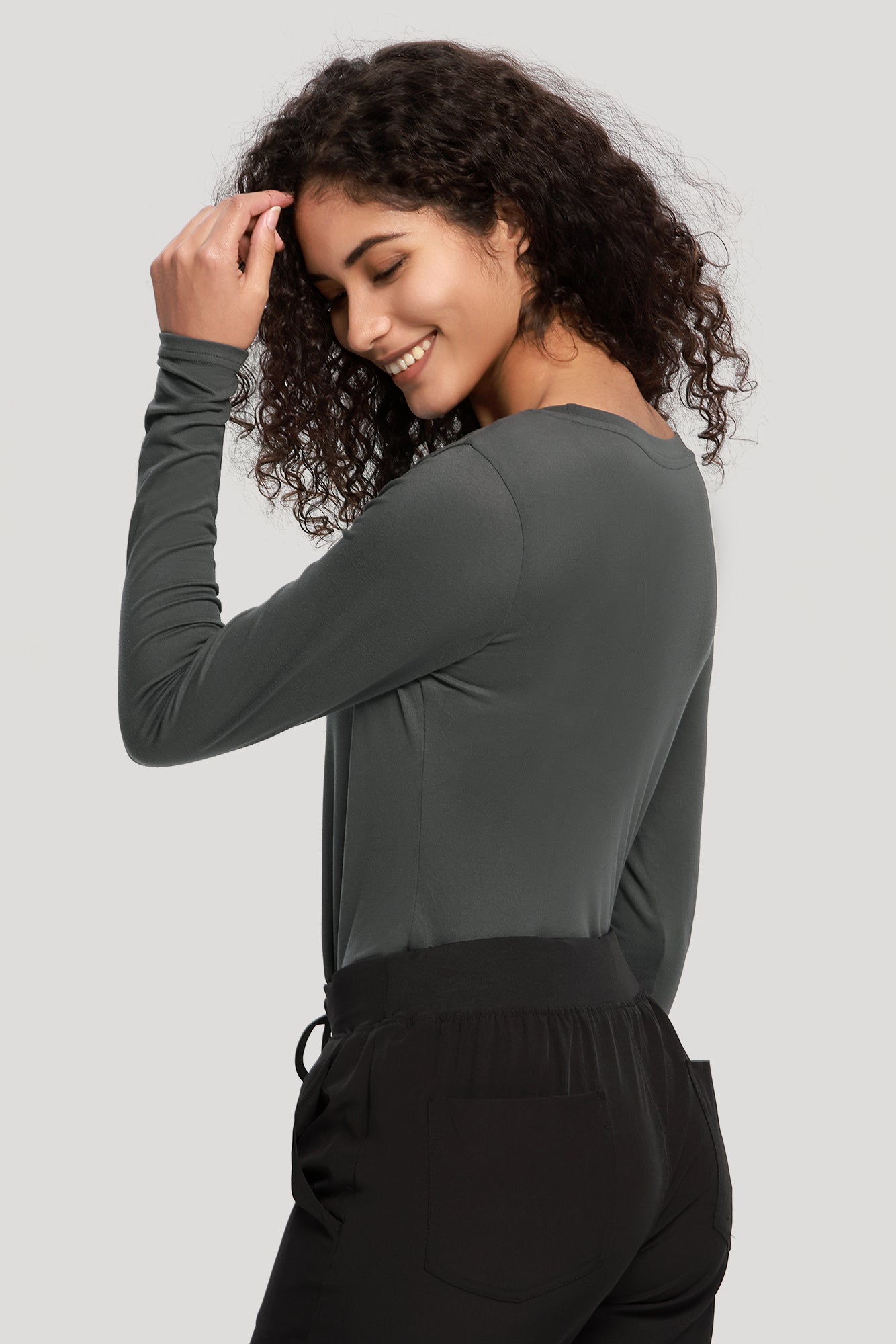 COZYFIT Long Sleeve Crew Neck Scrubs Undershirts for Nurse