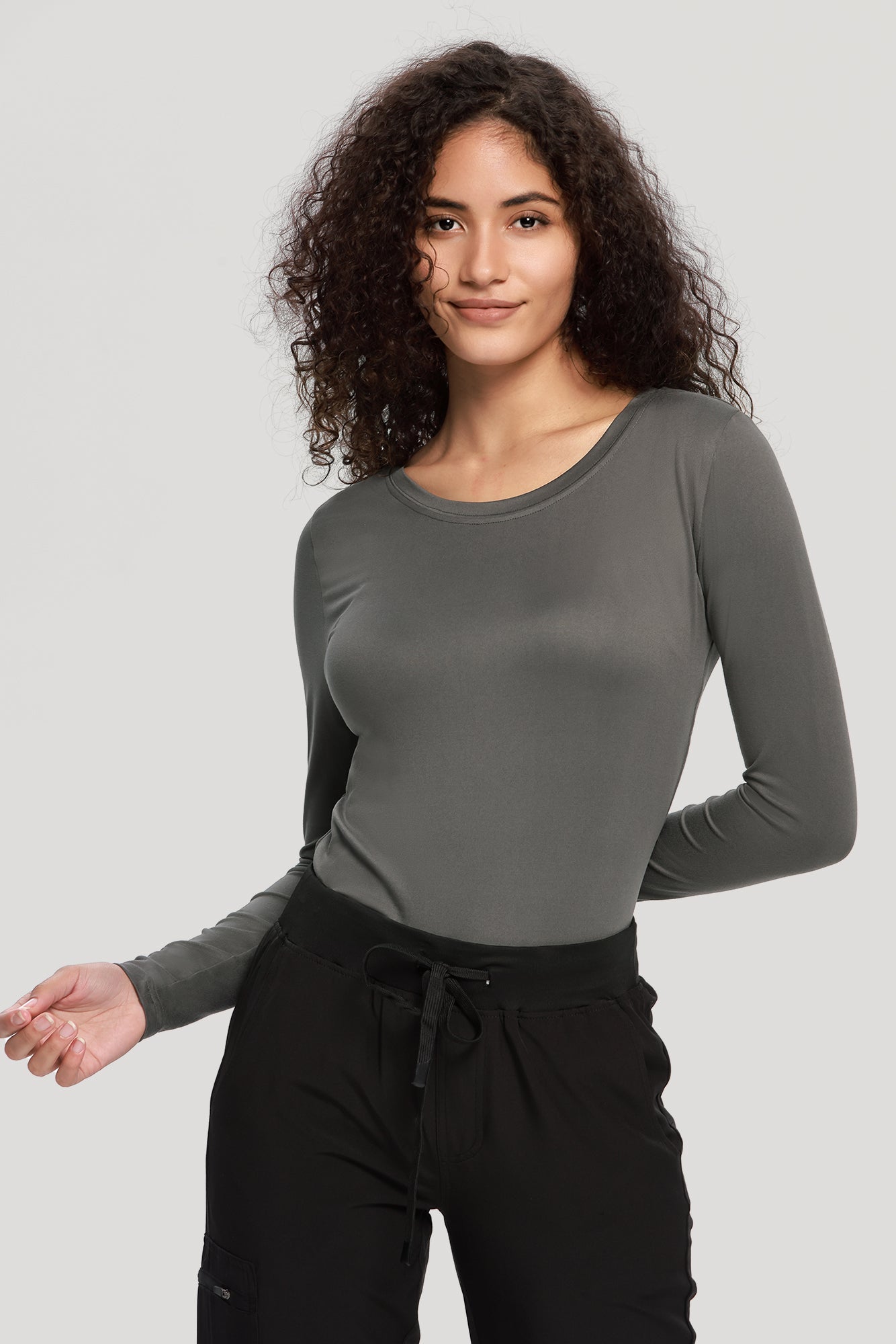 COZYFIT Long Sleeve Crew Neck Scrubs Undershirts for Nurse