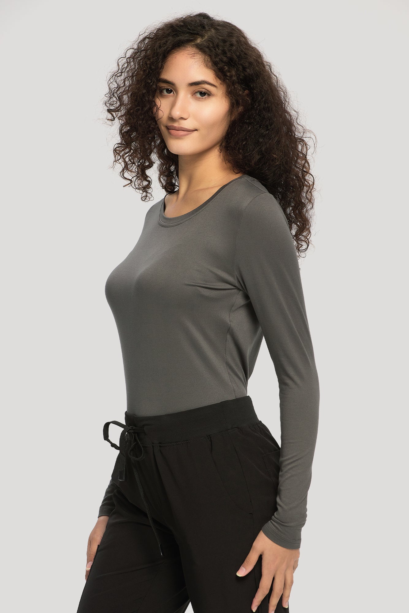COZYFIT Long Sleeve Crew Neck Scrubs Undershirts for Nurse