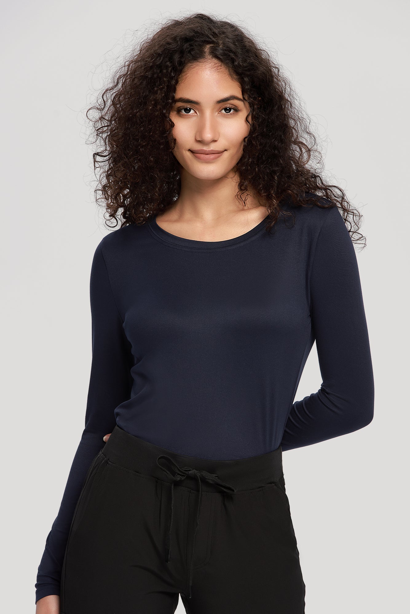 COZYFIT Long Sleeve Crew Neck Scrubs Undershirts for Nurse