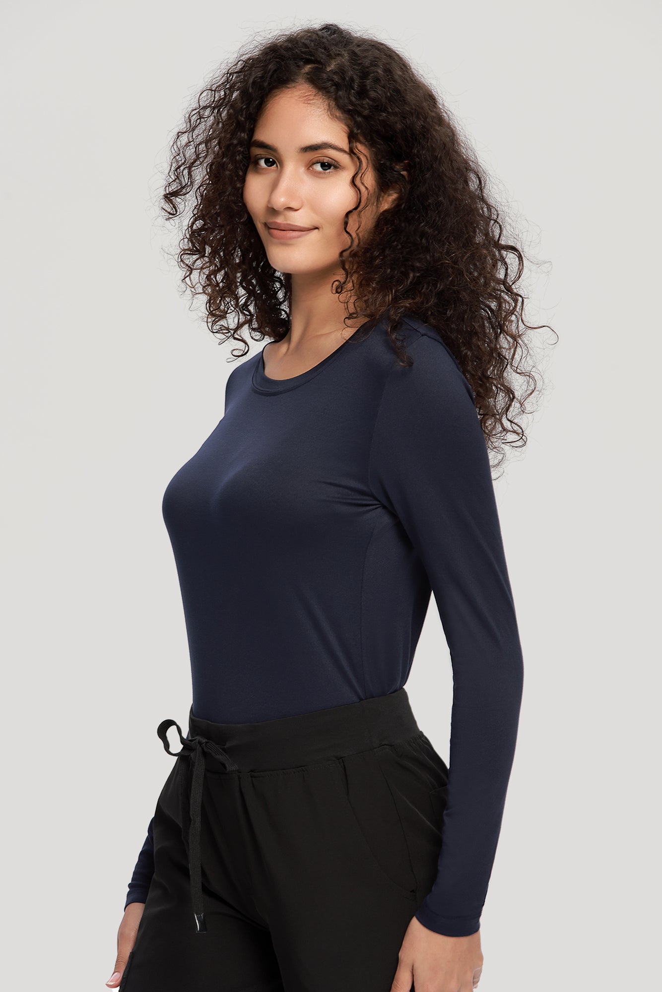 COZYFIT Long Sleeve Crew Neck Scrubs Undershirts for Nurse