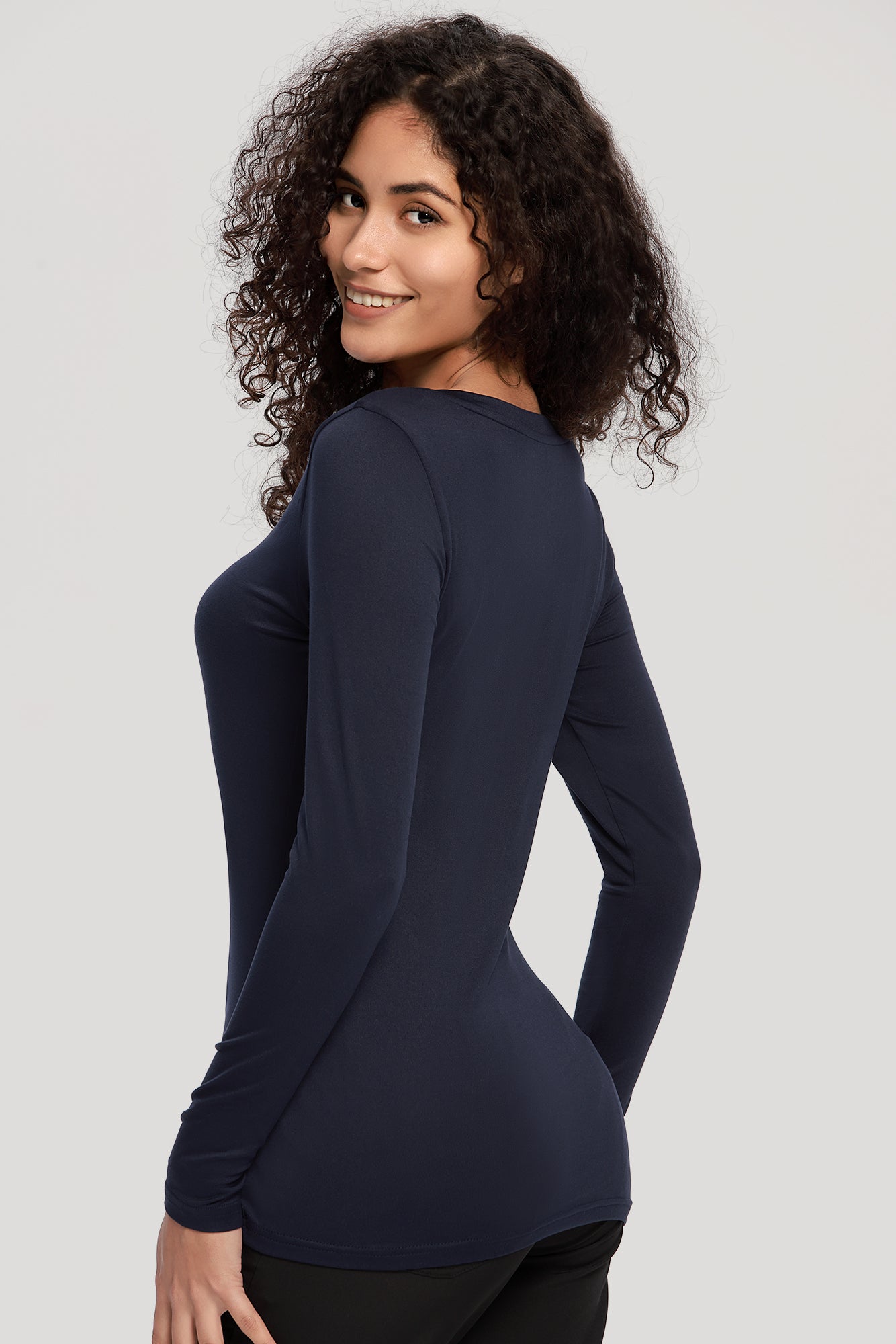 COZYFIT Long Sleeve Crew Neck Scrubs Undershirts for Nurse