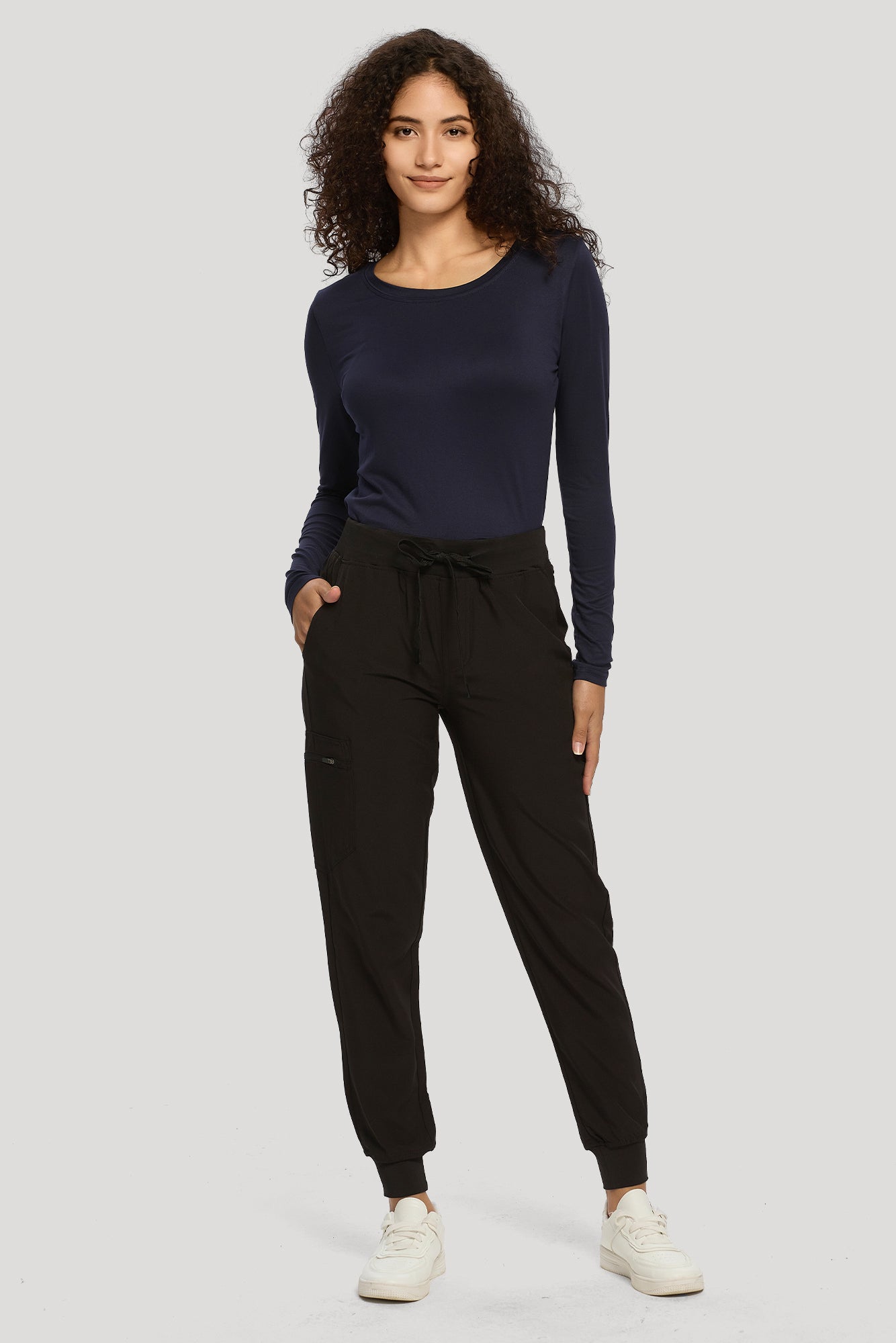 COZYFIT Long Sleeve Crew Neck Scrubs Undershirts for Nurse