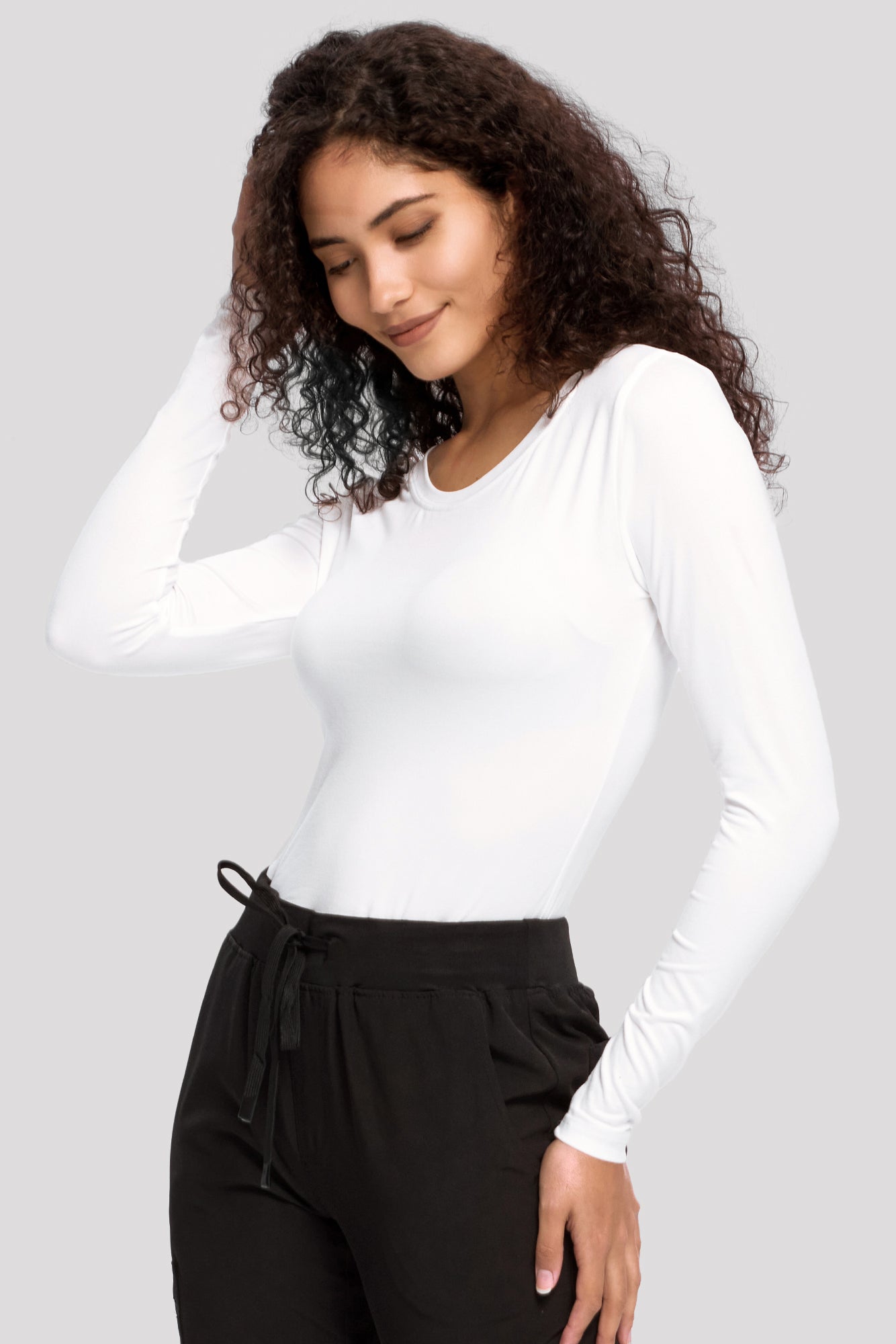 COZYFIT Long Sleeve Crew Neck Scrubs Undershirts for Nurse