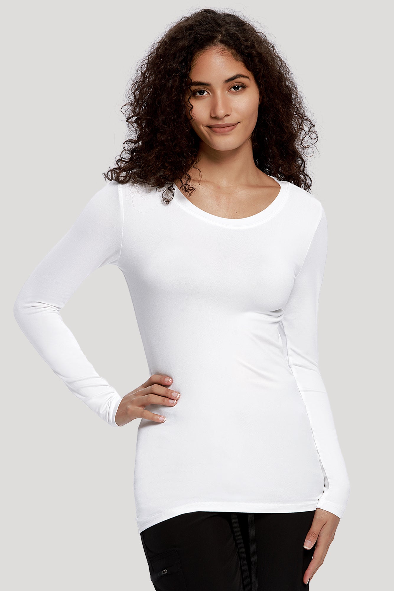 COZYFIT Long Sleeve Crew Neck Scrubs Undershirts for Nurse