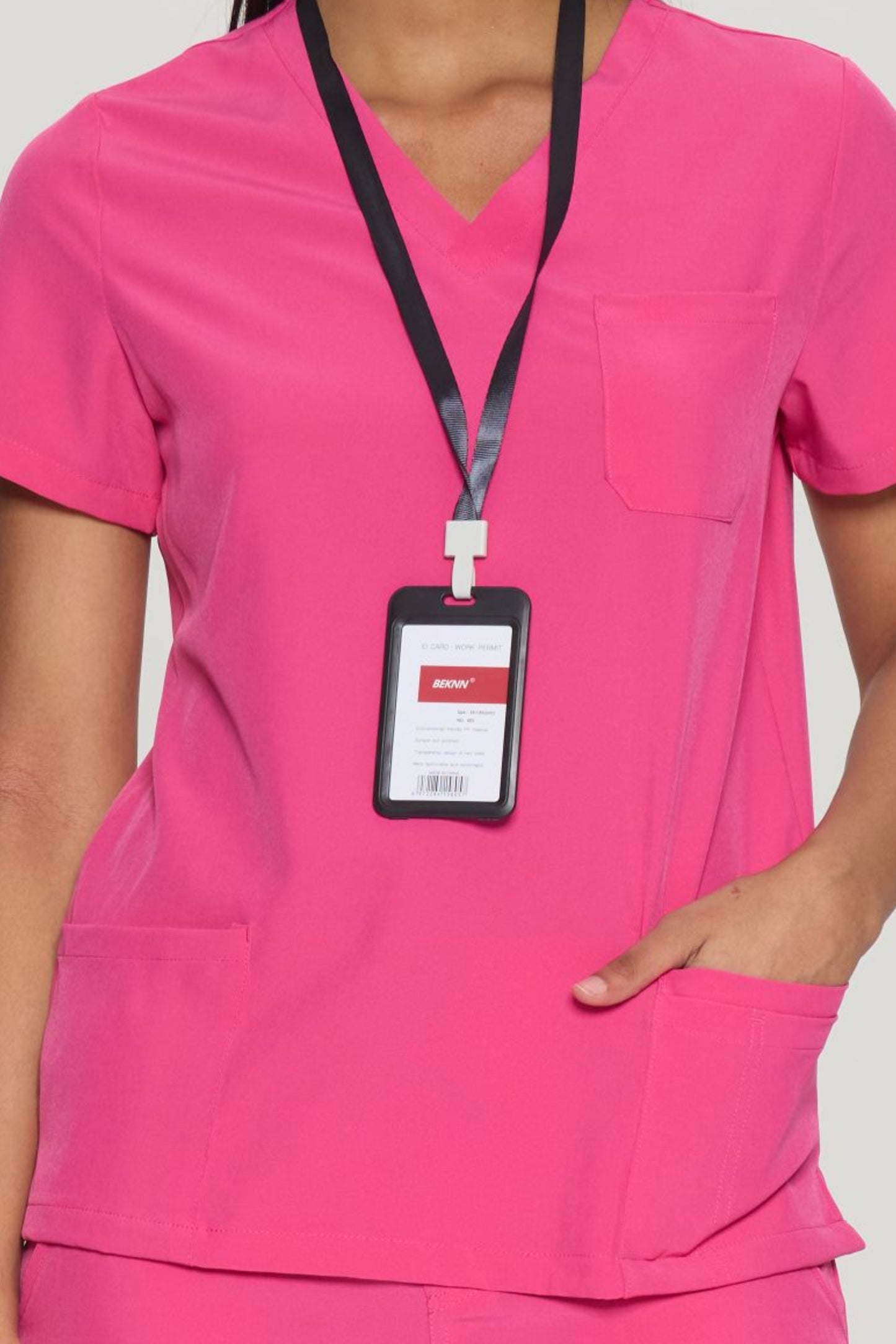 COZYFIT V-Neck Scrub Top&Jogger Pant with 8 Pockets for Women