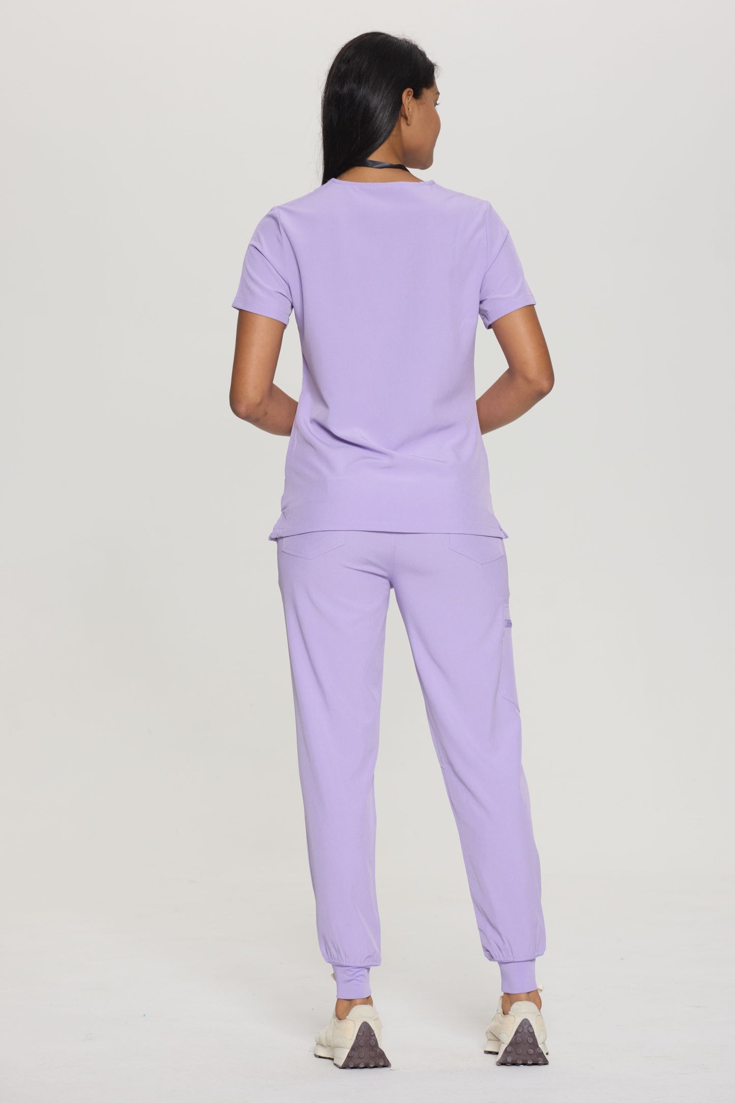 COZYFIT V-Neck Scrub Top&Jogger Pant with 8 Pockets for Women