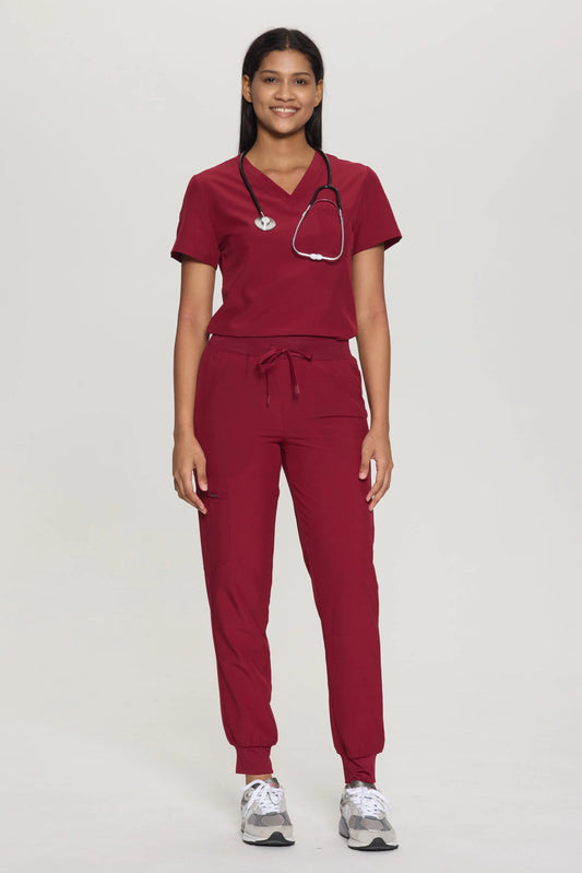 Luna Scrub Set - Burgundy - Alternate view