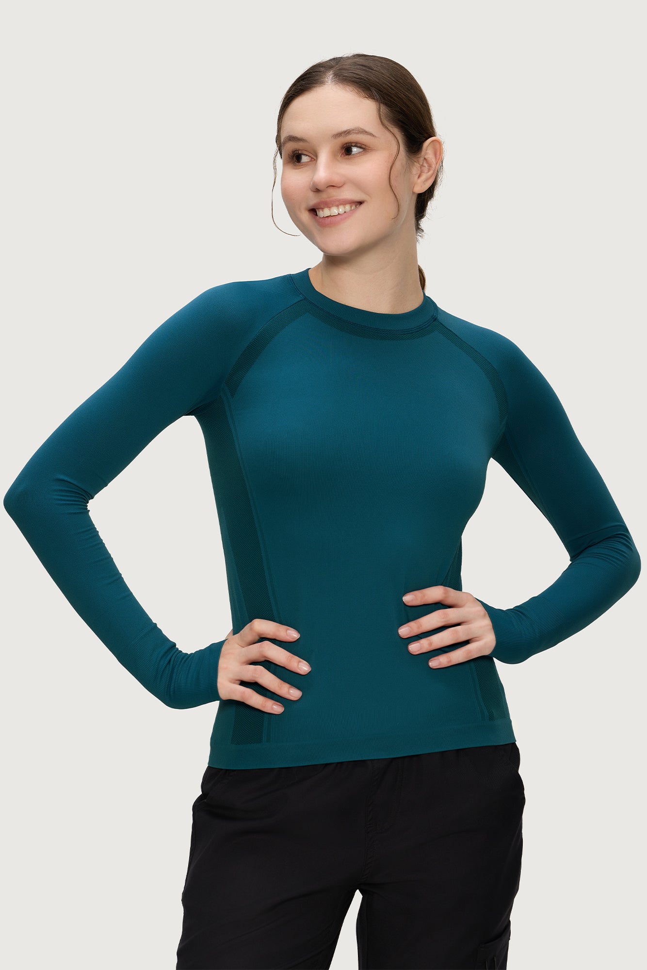 Underscrub Long Sleeve Women, Seamless Athletic Undershirt Cotton Shirts, Thumb Holes Workout Tops