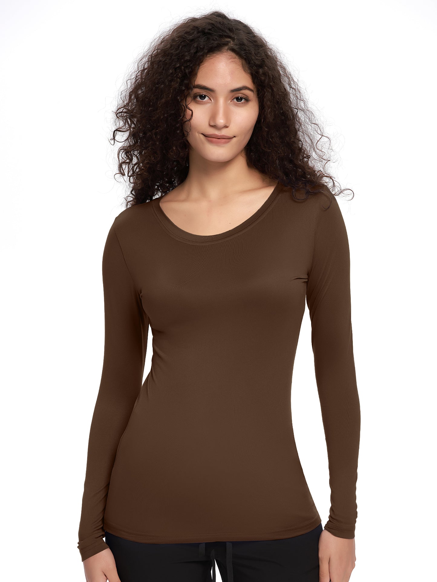 COZYFIT Long Sleeve Crew Neck Scrubs Undershirts for Nurse