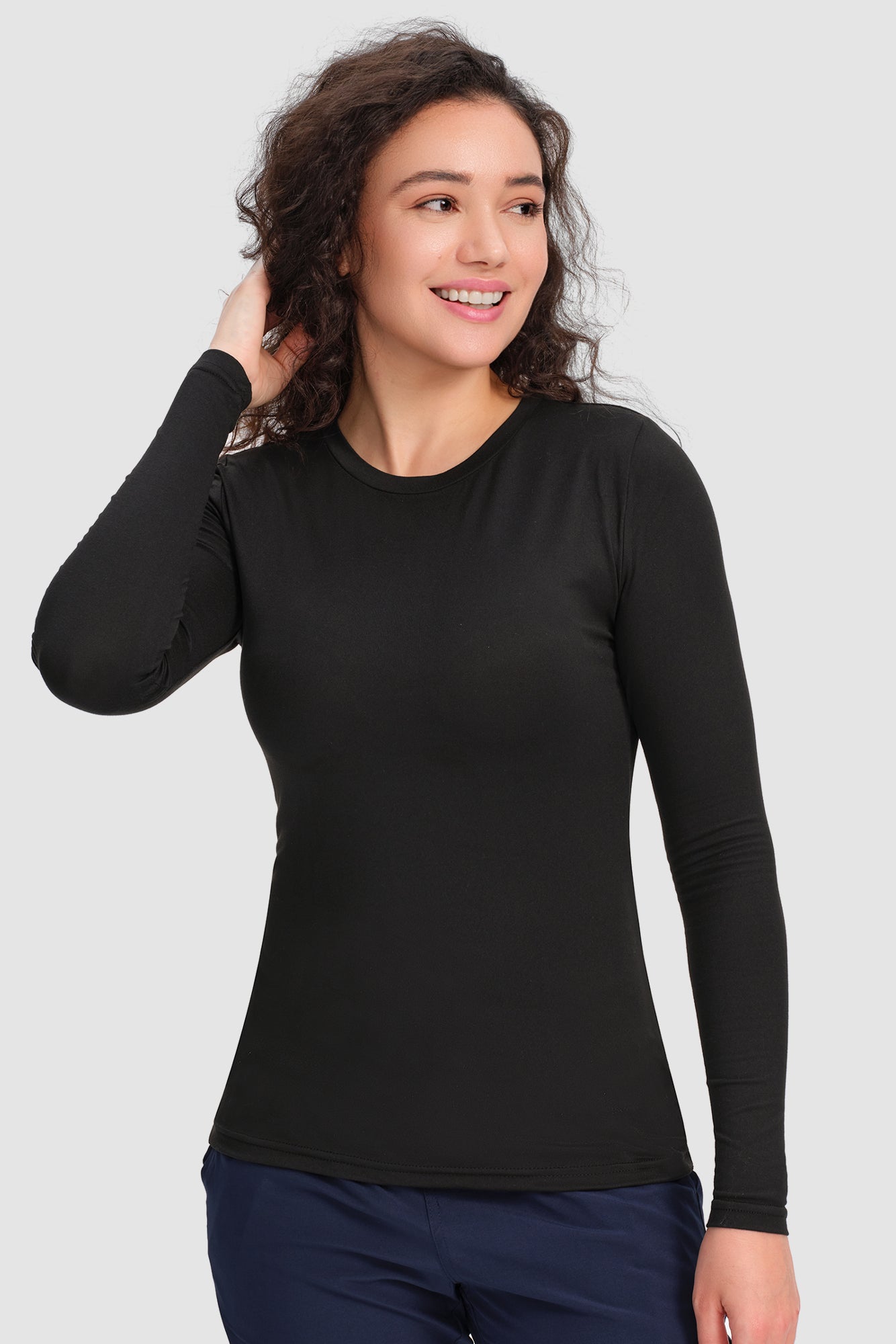 COZYFIT 3 Pack Scrub Undershirts Long Sleeve Women - Underscrub Comfort Tee