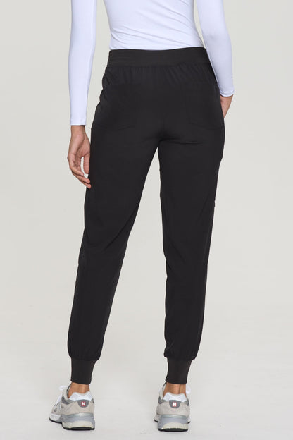 Women's Slim-Fit 5-Pocket Jogger Scrub Pants, Black, Back View