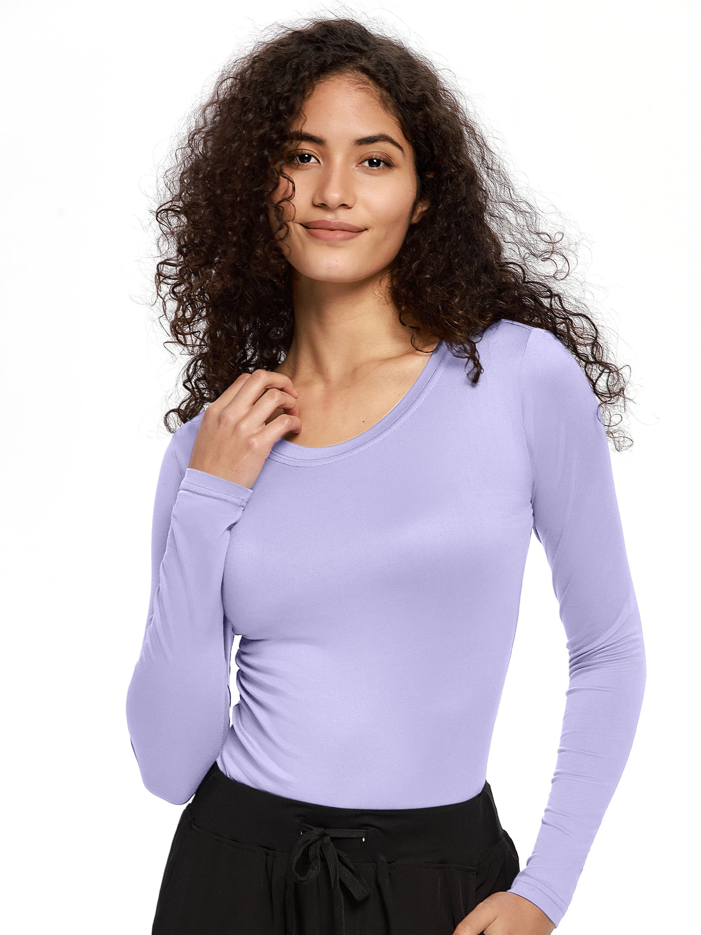 COZYFIT Long Sleeve Crew Neck Scrubs Undershirts for Nurse