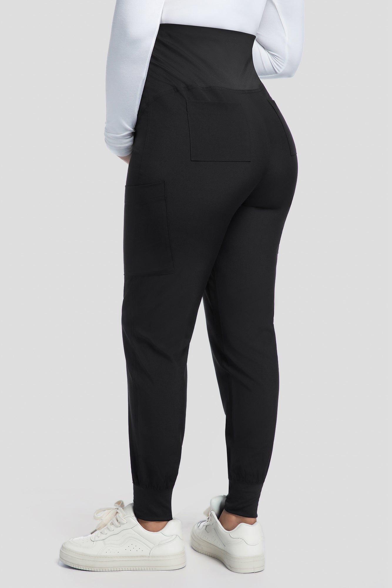 COZYFIT Maternity Scrub Pants - Pregnancy Jogger Pants for Women Workwear with Stretch Belly Panel, 4 Pockets