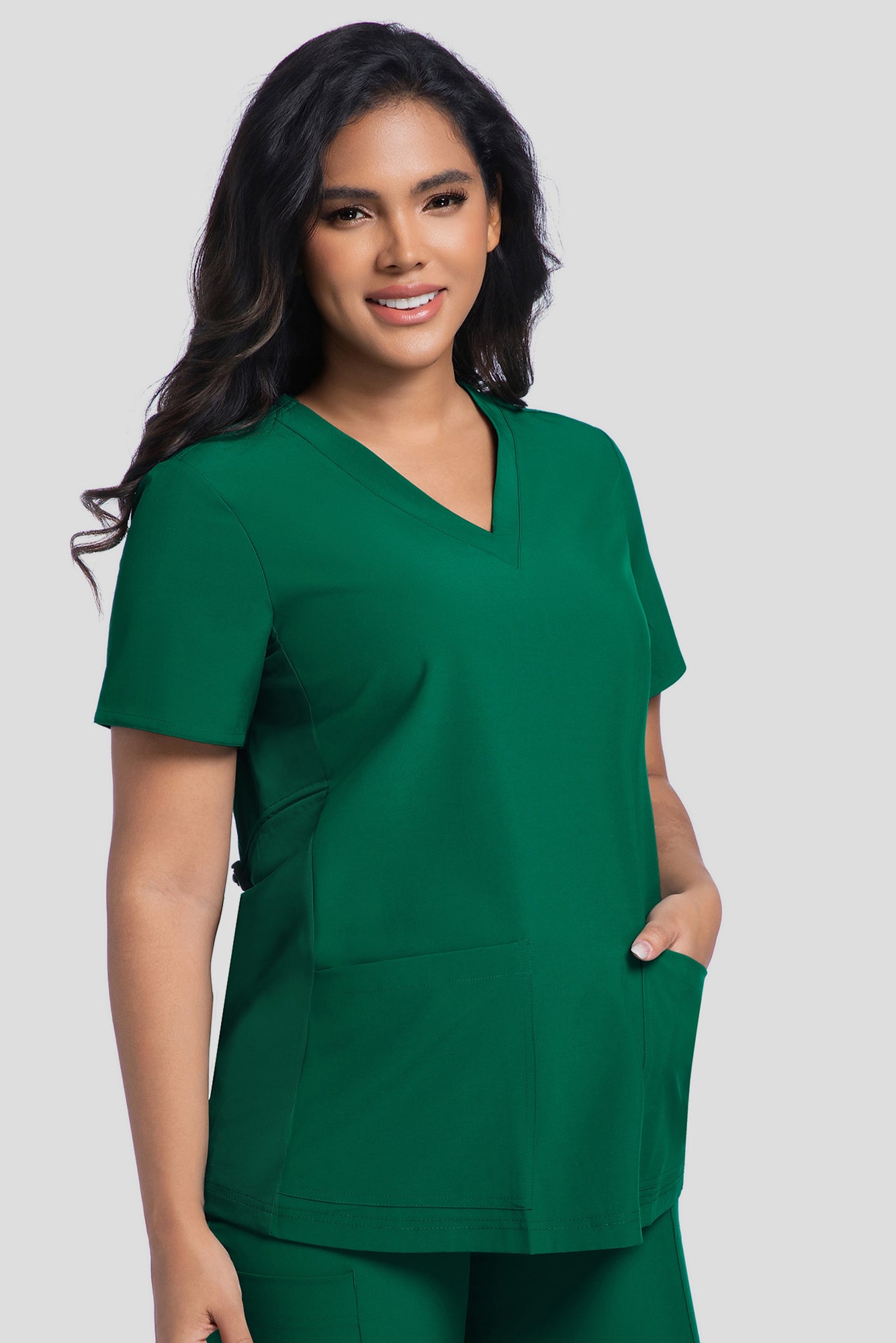 Maternity Scrub Top - V-Neck Shirt, Workwear Pregnancy Scrubs with 2 Pockets