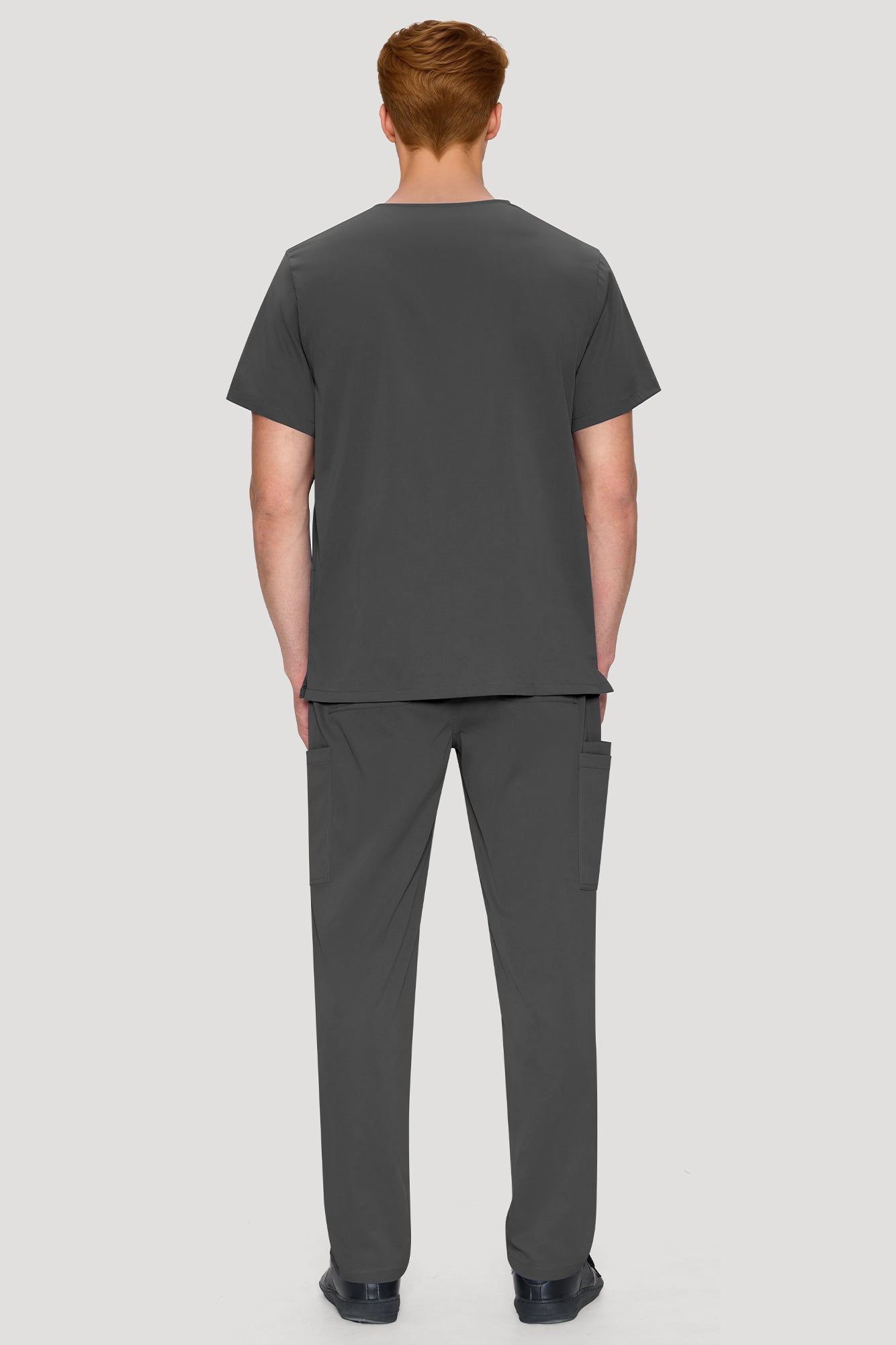 COZYFIT Scrubs for Men Set - V-Neck Scrub Top and Straight Leg Pants with 11 Pockets