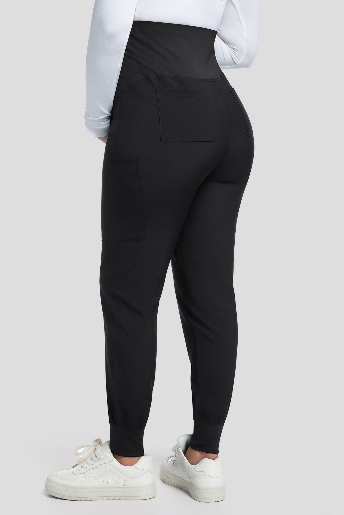 COZYFIT Maternity Scrub Pants - Pregnancy Jogger Pants for Women Workwear with Stretch Belly Panel, 4 Pockets