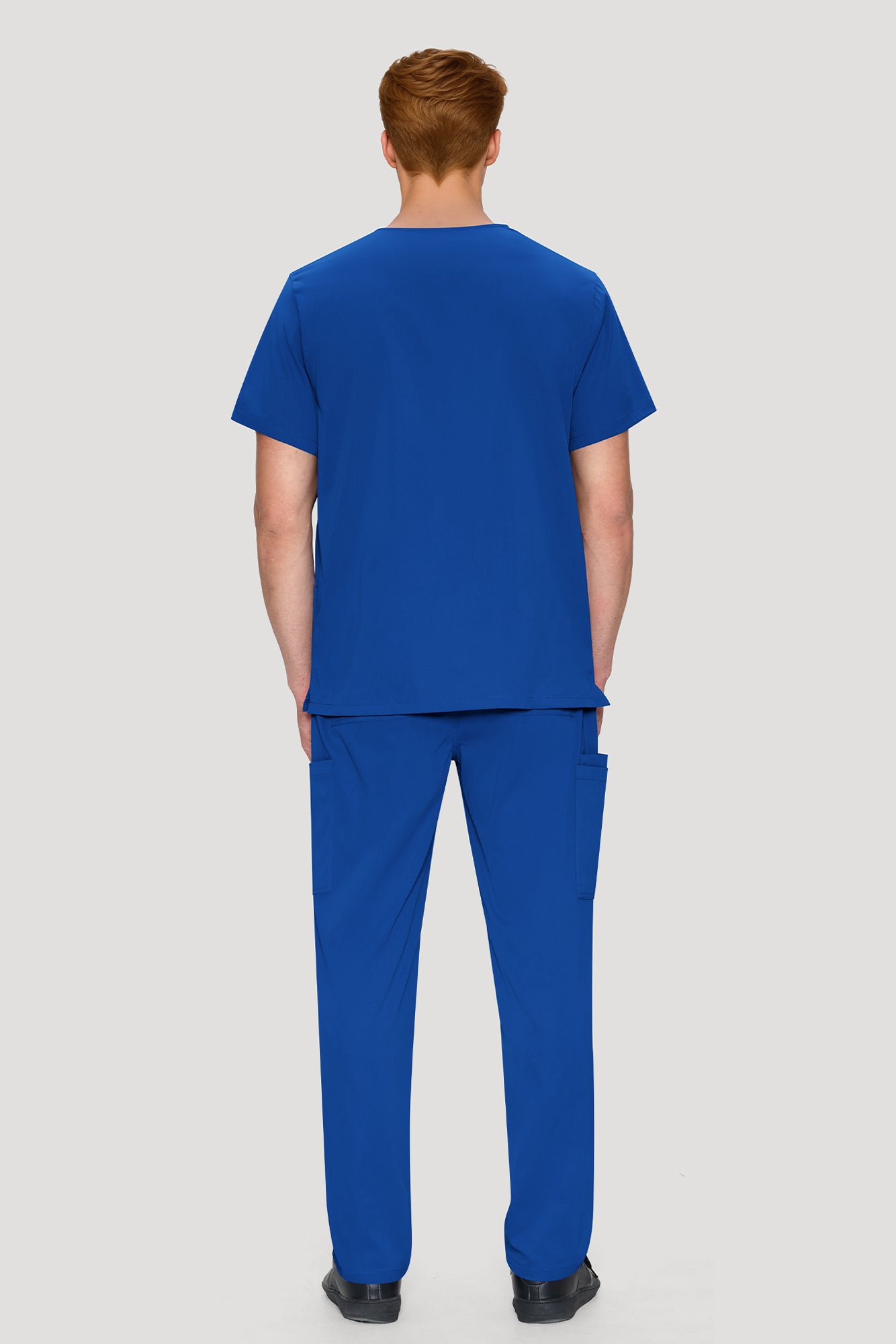 COZYFIT Scrubs for Men Set - V-Neck Scrub Top and Straight Leg Pants with 11 Pockets