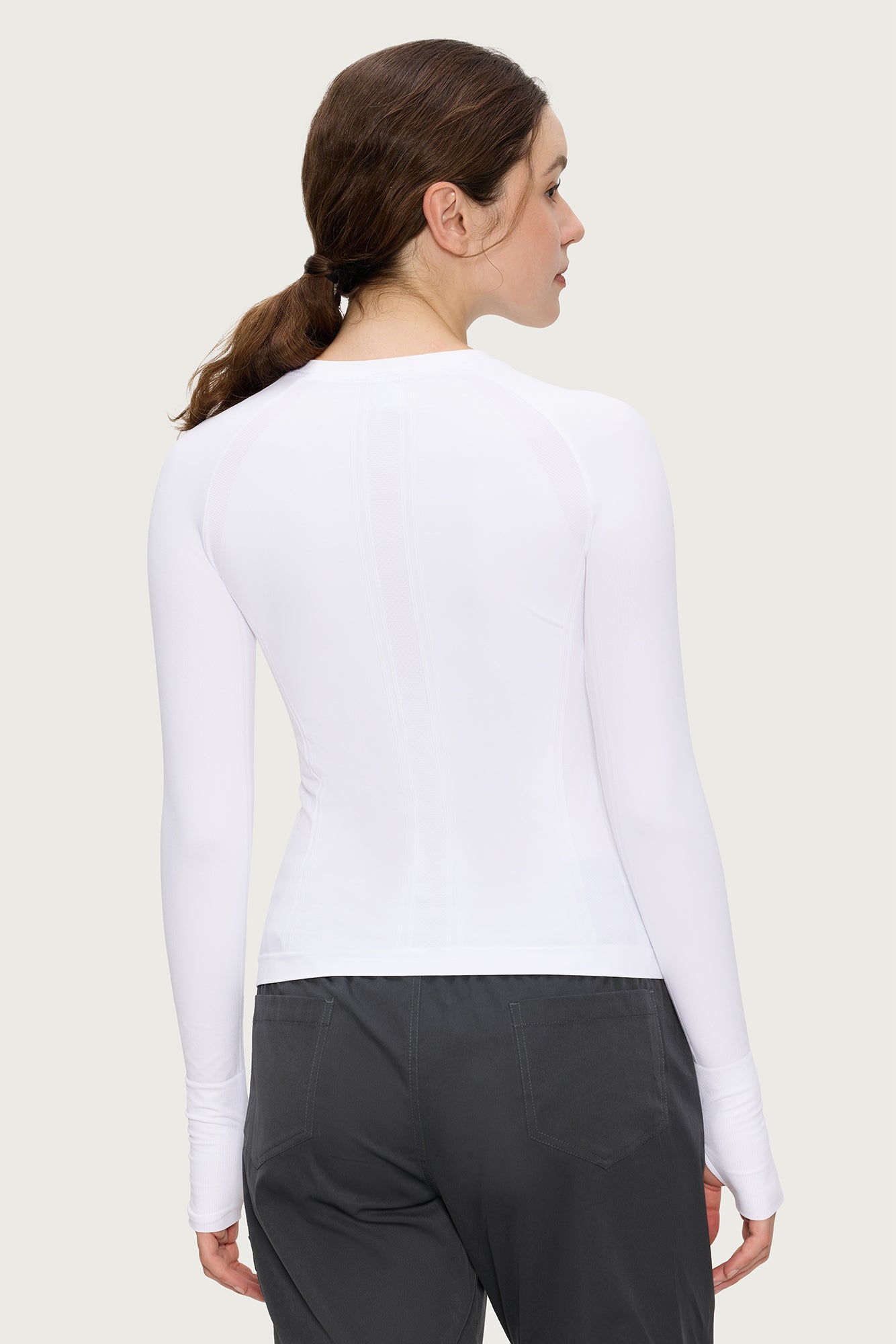 Underscrub Long Sleeve Women, Seamless Athletic Undershirt Cotton Shirts, Thumb Holes Workout Tops