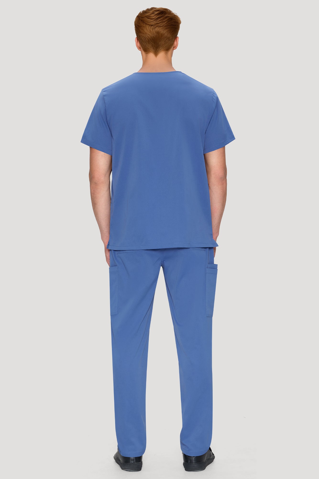 COZYFIT Scrubs for Men Set - V-Neck Scrub Top and Straight Leg Pants with 11 Pockets
