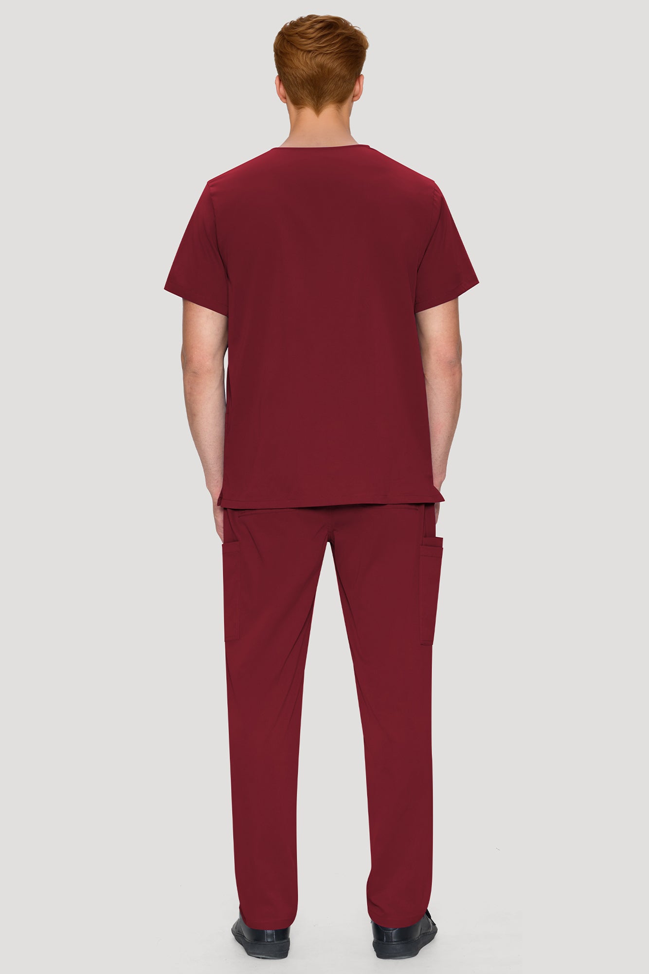 COZYFIT Scrubs for Men Set - V-Neck Scrub Top and Straight Leg Pants with 11 Pockets