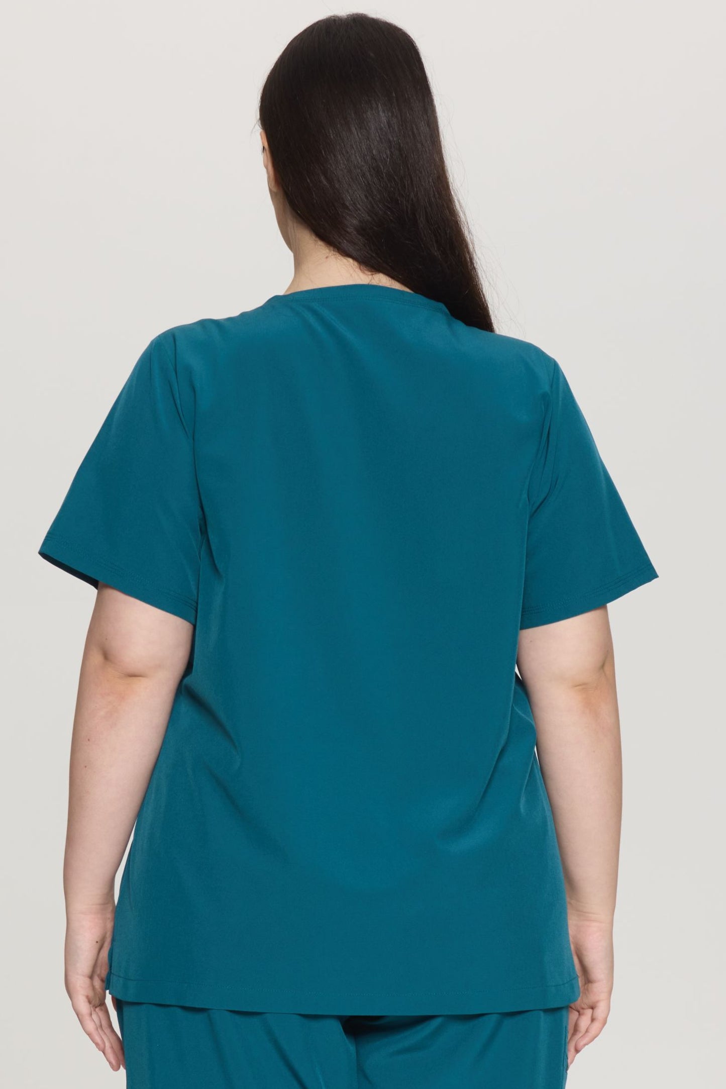COZYFIT Curved V-Neck Scrub Tops with 3 Pockets