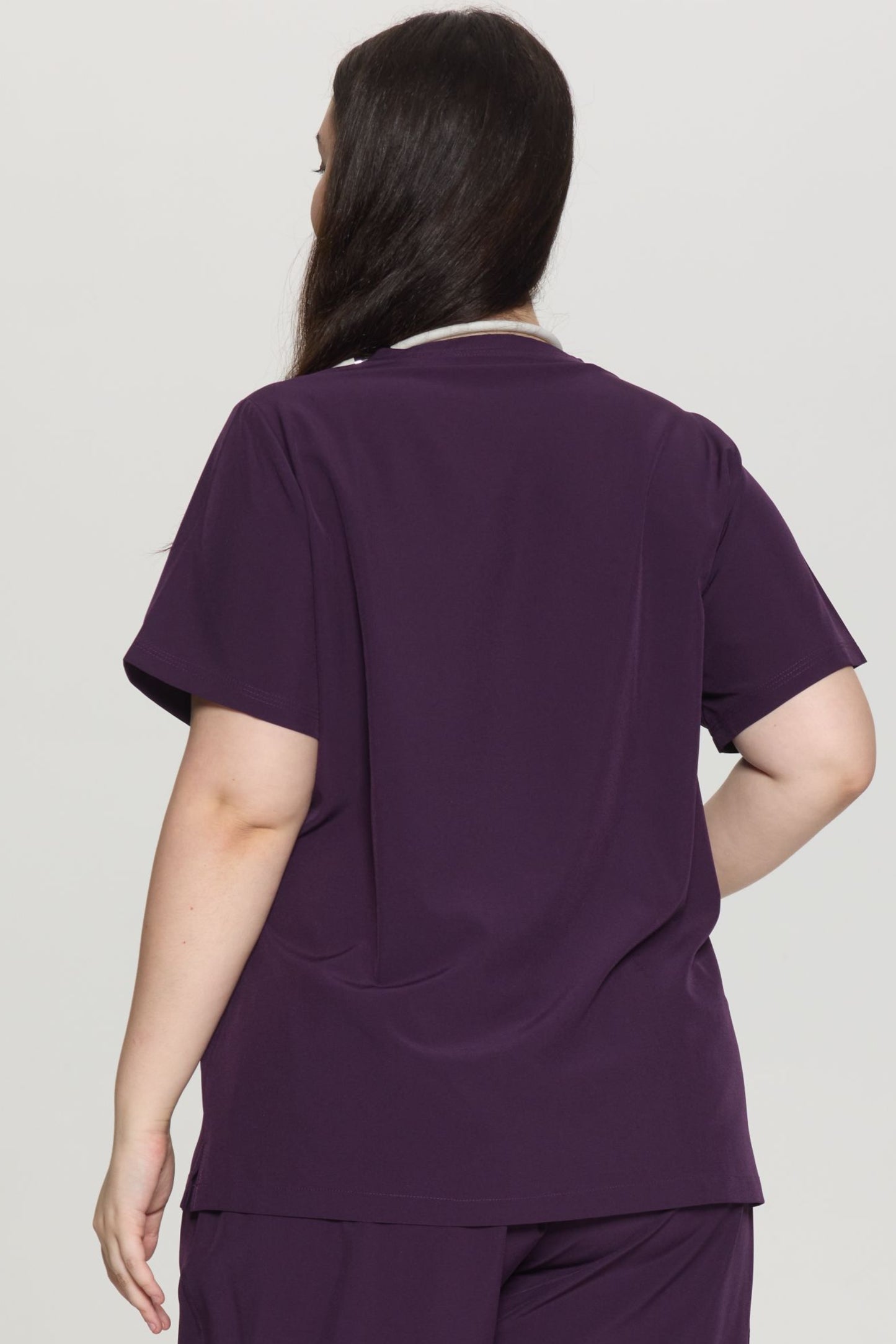 COZYFIT Curved V-Neck Scrub Tops with 3 Pockets