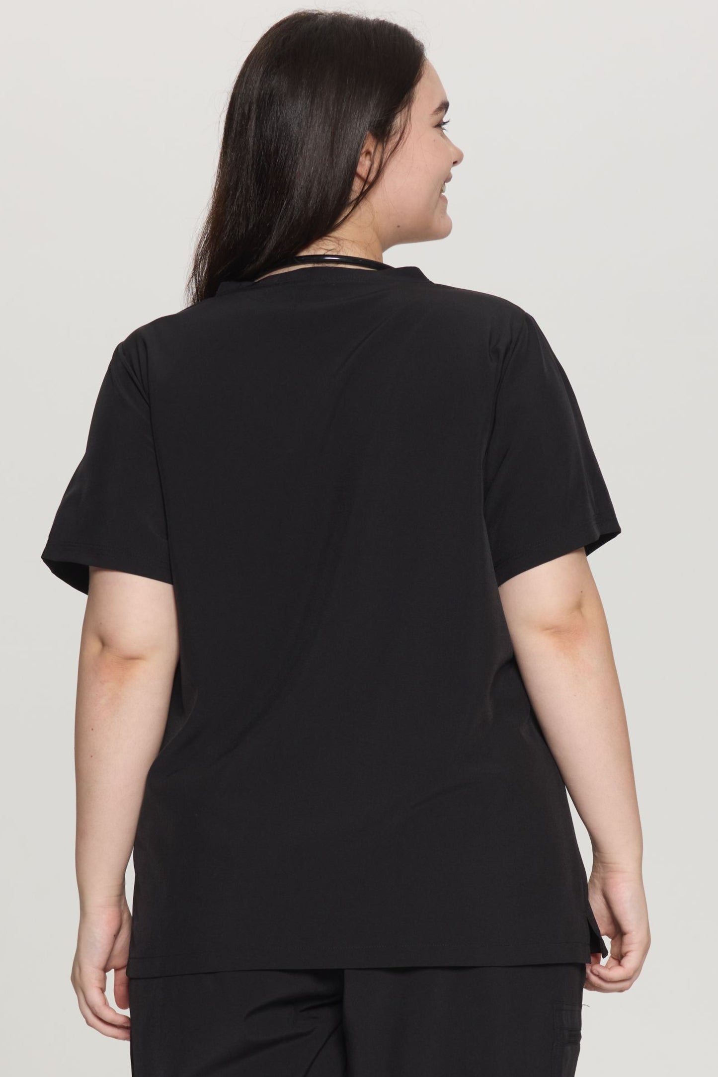 COZYFIT Curved V-Neck Scrub Tops with 3 Pockets