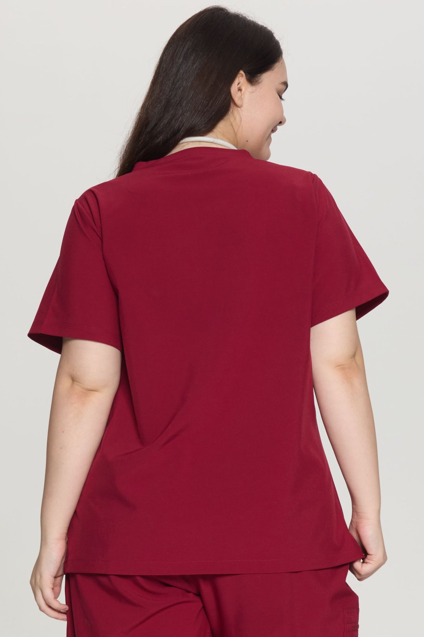 COZYFIT Curved V-Neck Scrub Tops with 3 Pockets