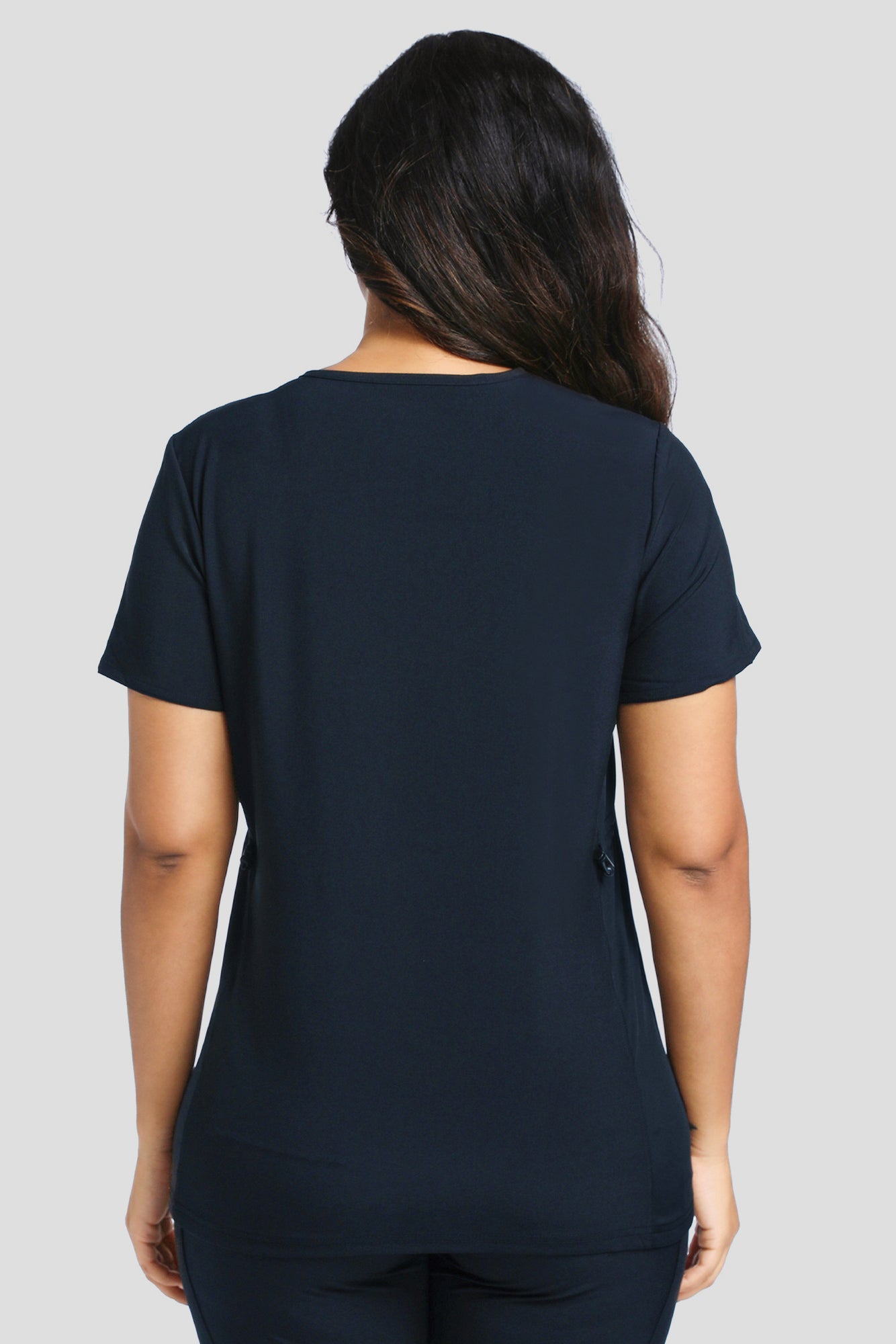 Maternity Scrub Top - V-Neck Shirt, Workwear Pregnancy Scrubs with 2 Pockets