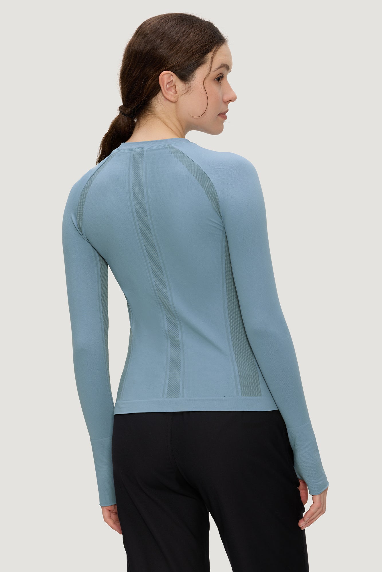 Underscrub Long Sleeve Women, Seamless Athletic Undershirt Cotton Shirts, Thumb Holes Workout Tops