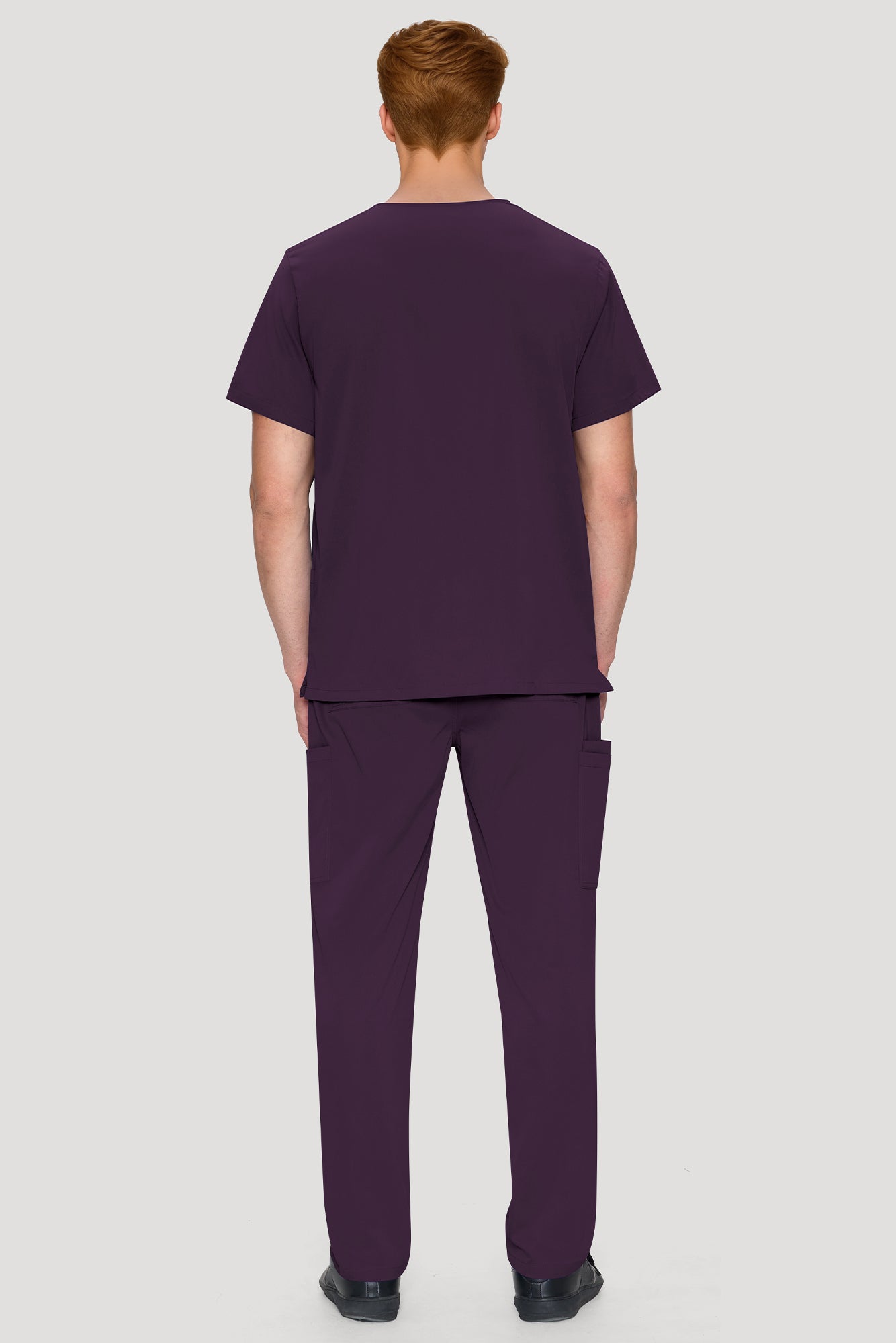 COZYFIT Scrubs for Men Set - V-Neck Scrub Top and Straight Leg Pants with 11 Pockets