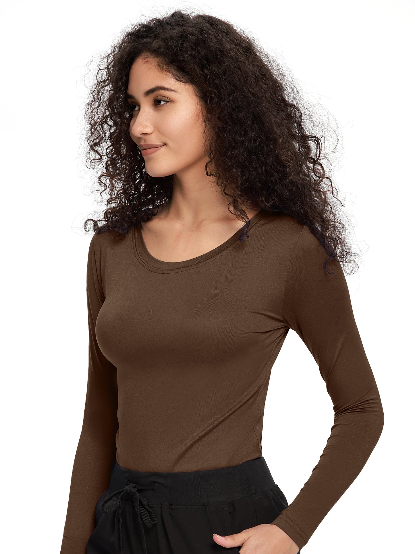 COZYFIT Long Sleeve Crew Neck Scrubs Undershirts for Nurse