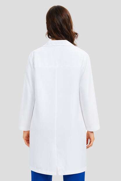 Women's White Lab Coat, Back View